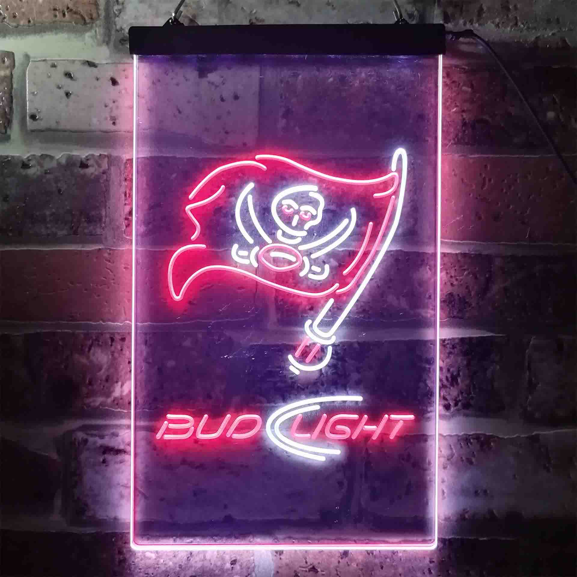 Bud Light Tampa Bay Buccaneers Dual Color LED Neon Sign ProLedSign