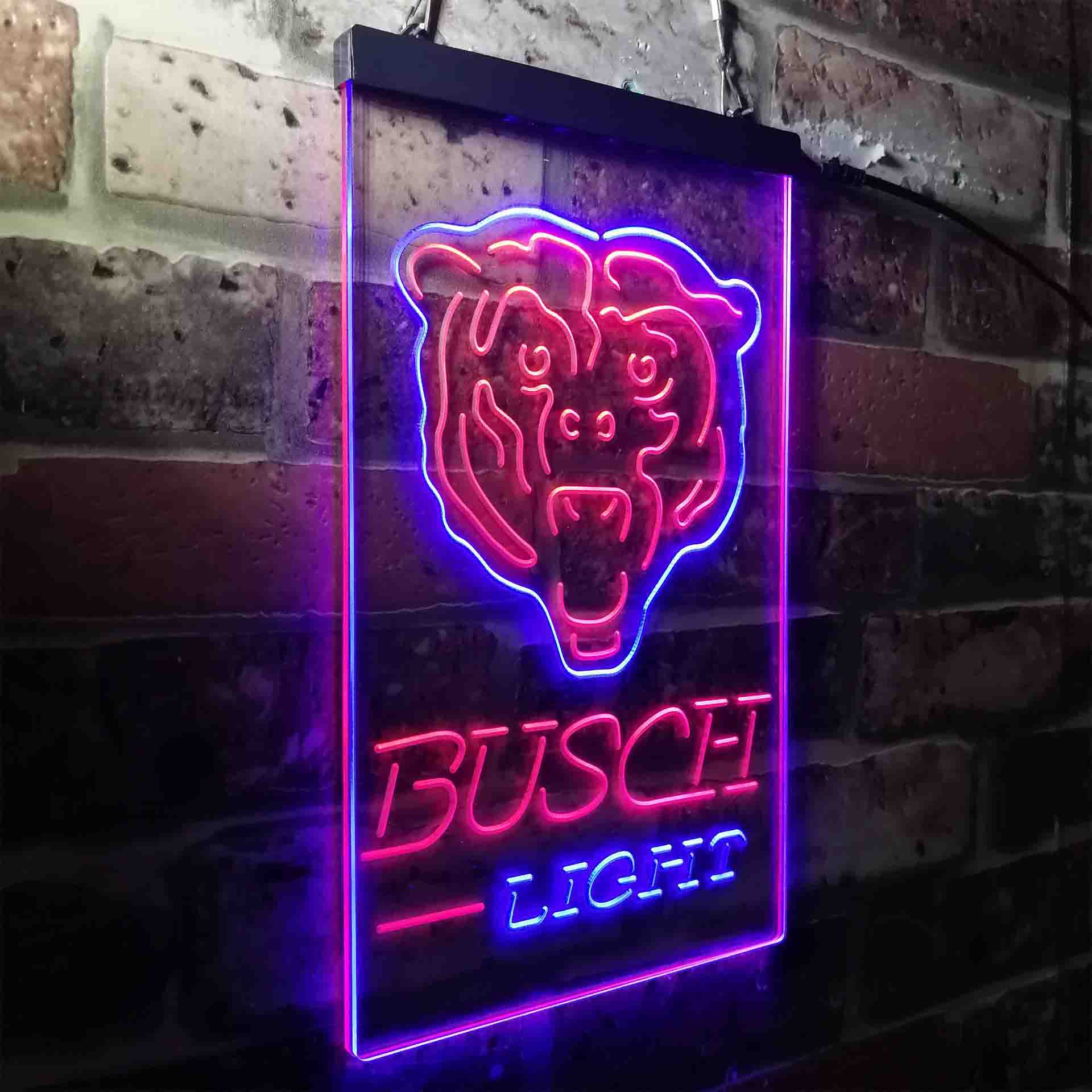 Busch Light Chicago Bears Neon-Like LED Light Sign