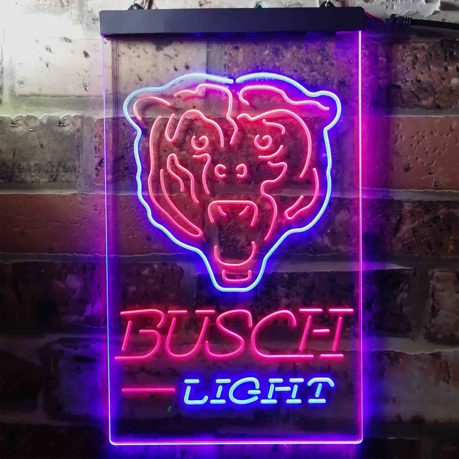 Busch Light Chicago Bears Neon-Like LED Light Sign