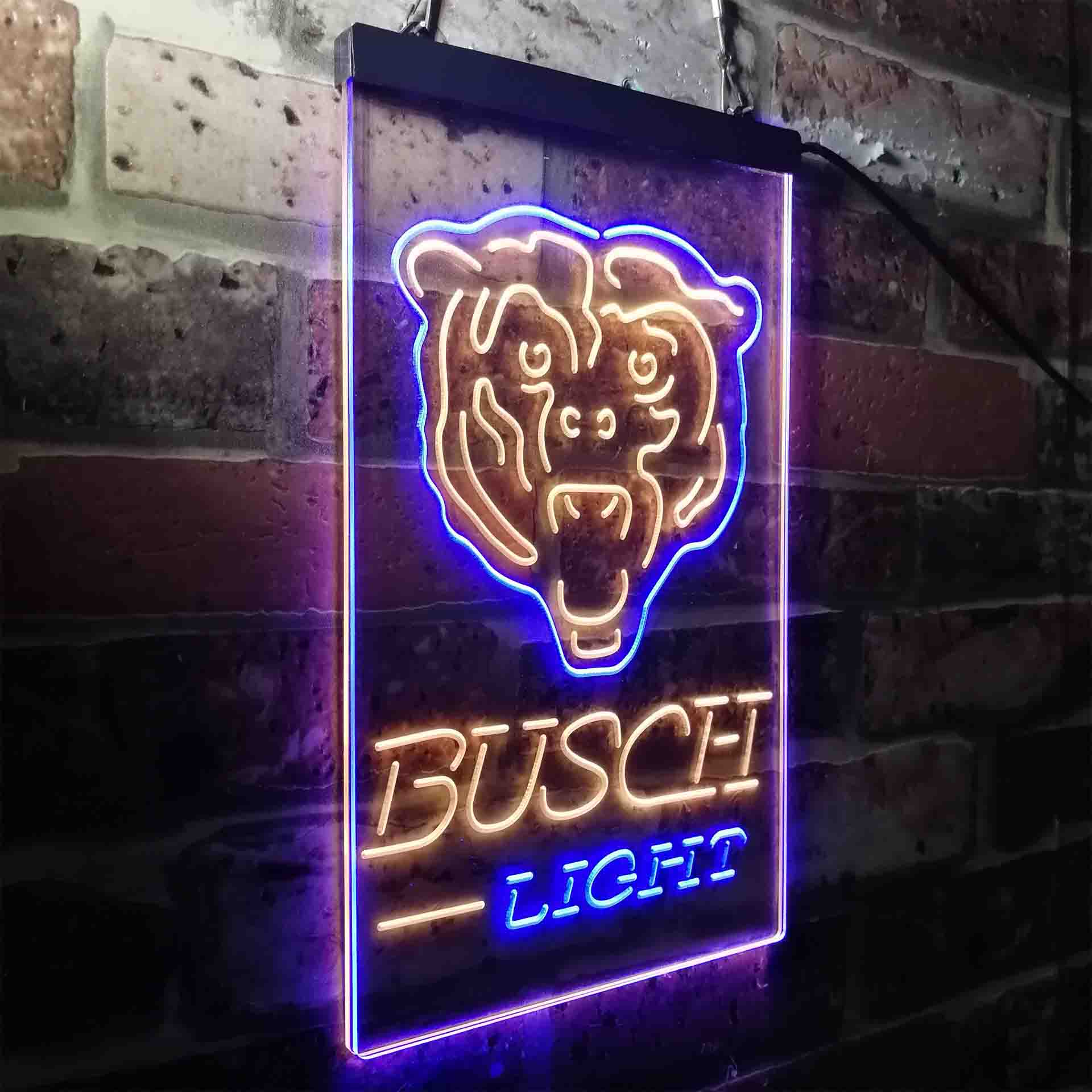 Busch Light Chicago Bears Neon-Like LED Light Sign