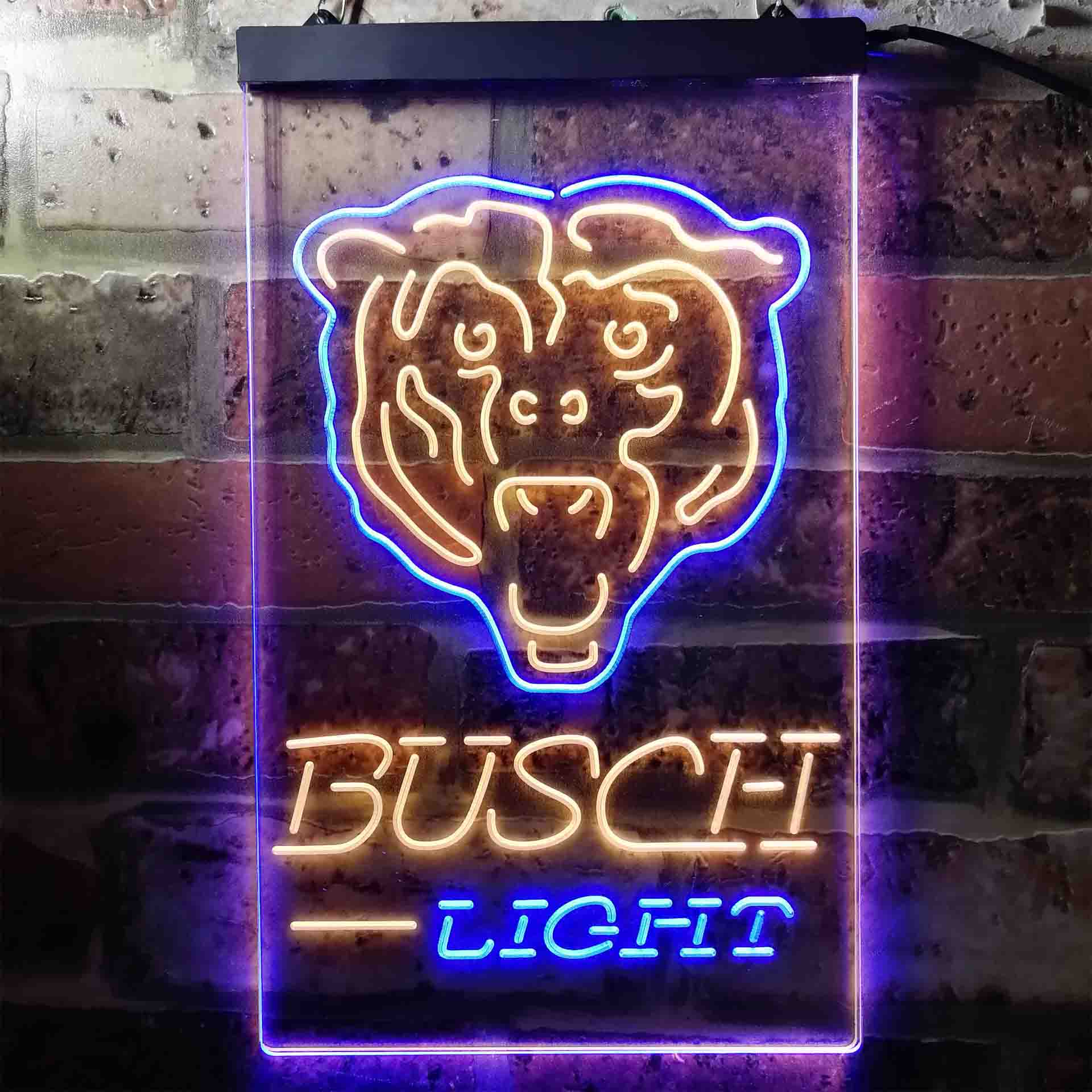 Busch Light Chicago Bears Neon-Like LED Light Sign