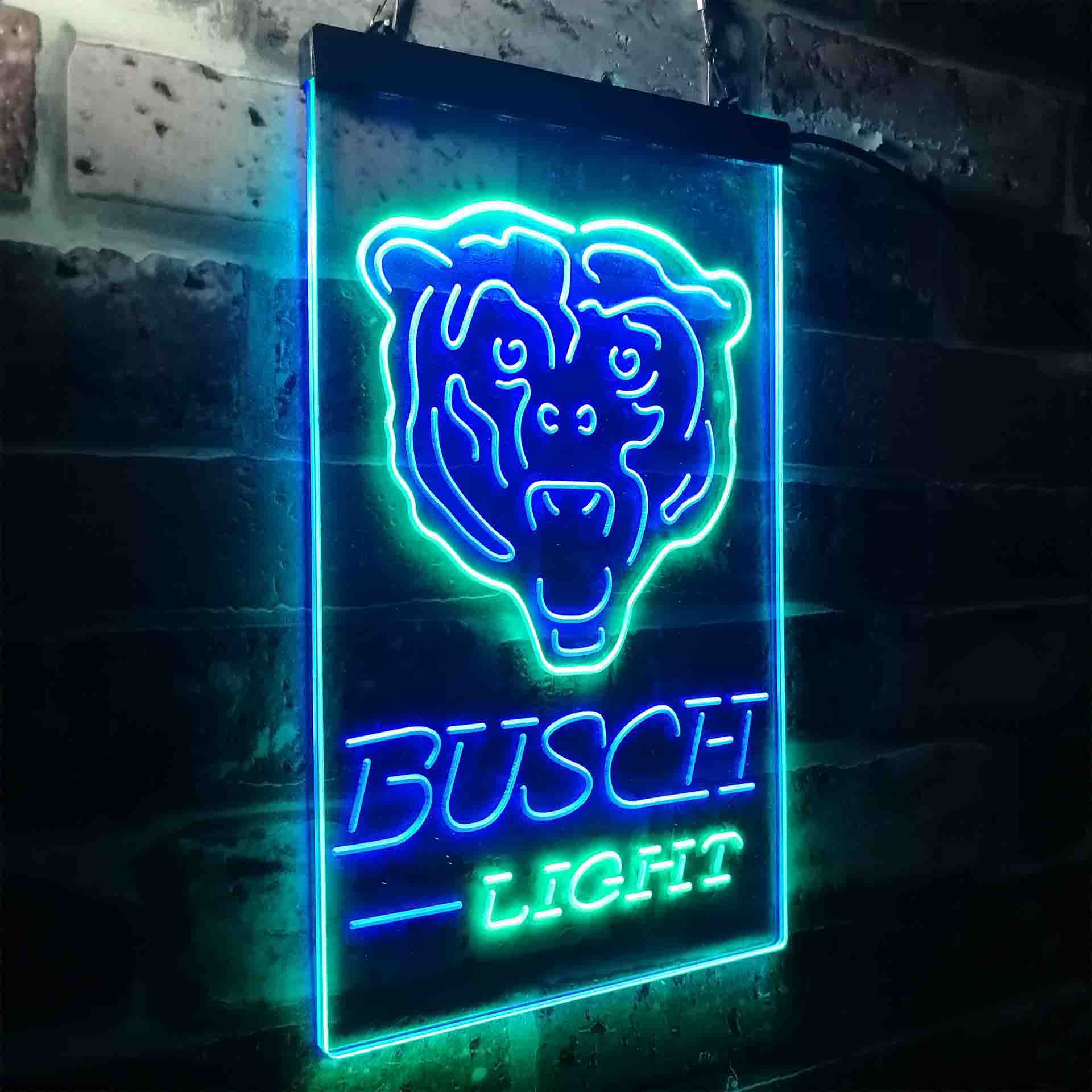 Busch Light Chicago Bears Neon-Like LED Light Sign