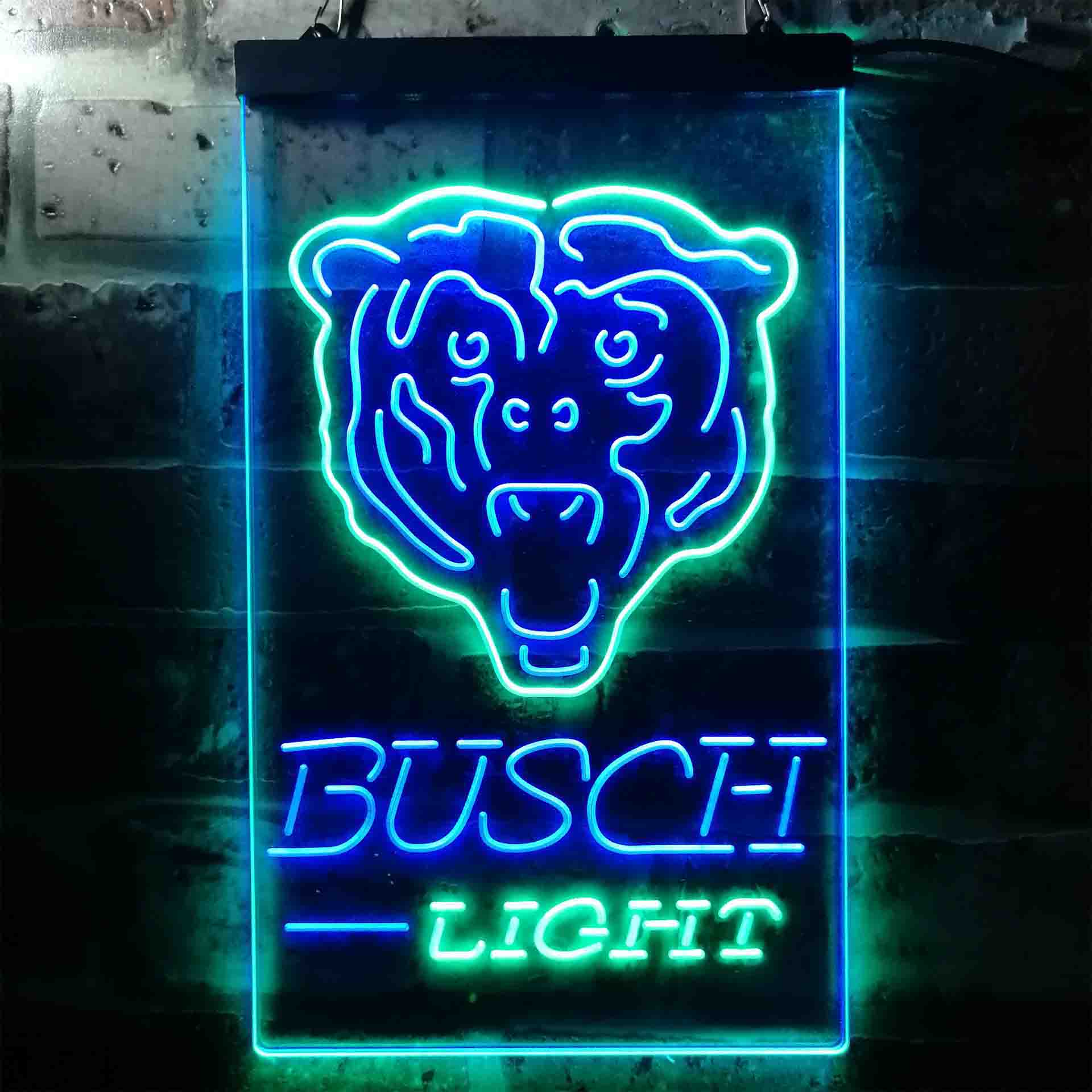 Busch Light Chicago Bears Neon-Like LED Light Sign