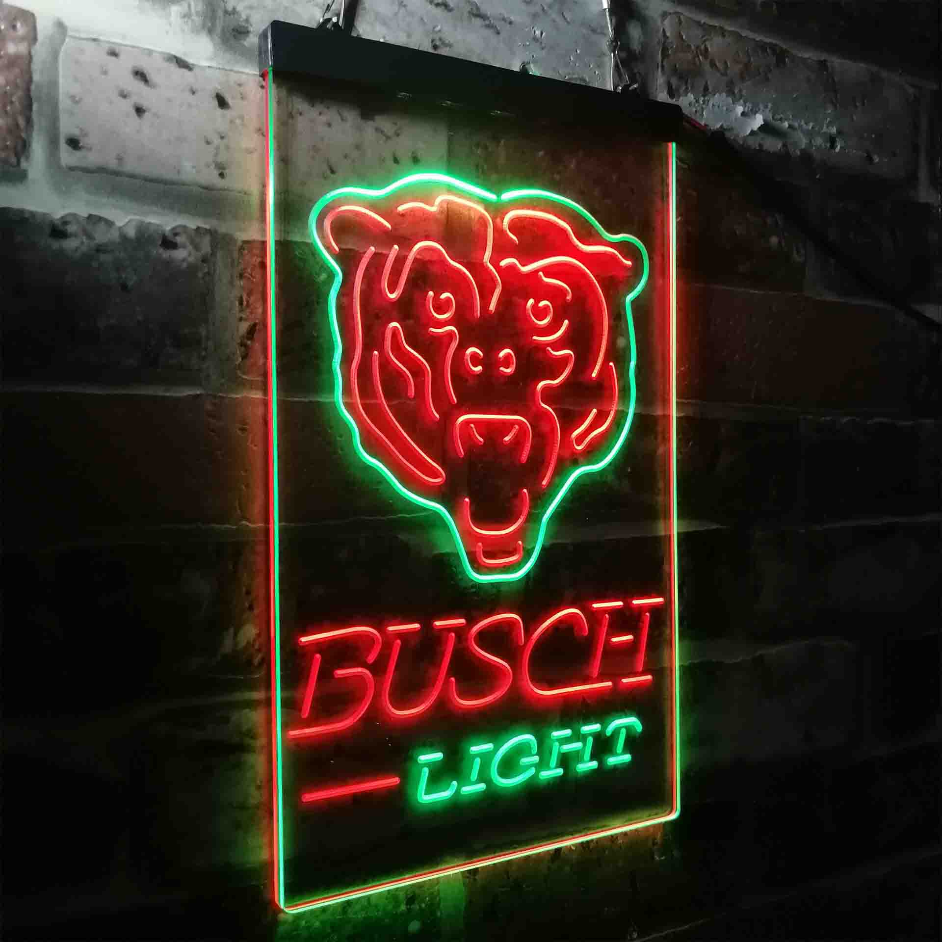 Busch Light Chicago Bears Neon-Like LED Light Sign