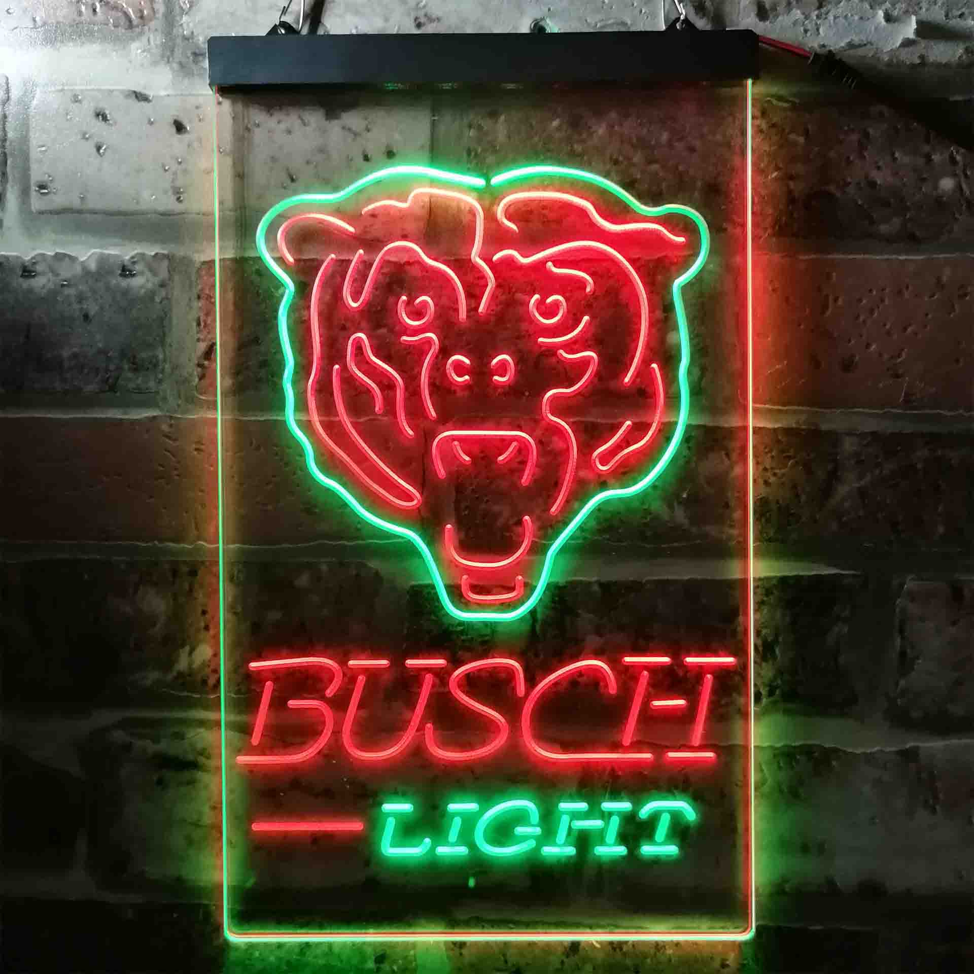 Busch Light Chicago Bears Neon-Like LED Light Sign