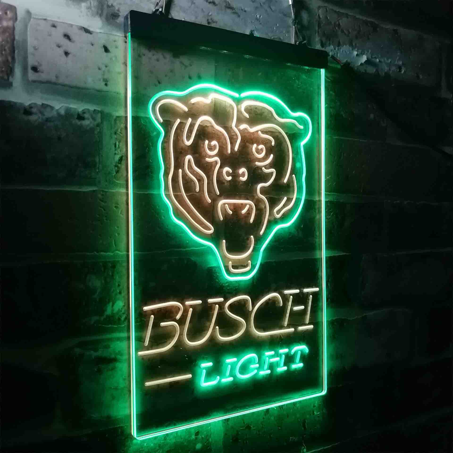 Busch Light Chicago Bears Neon-Like LED Light Sign