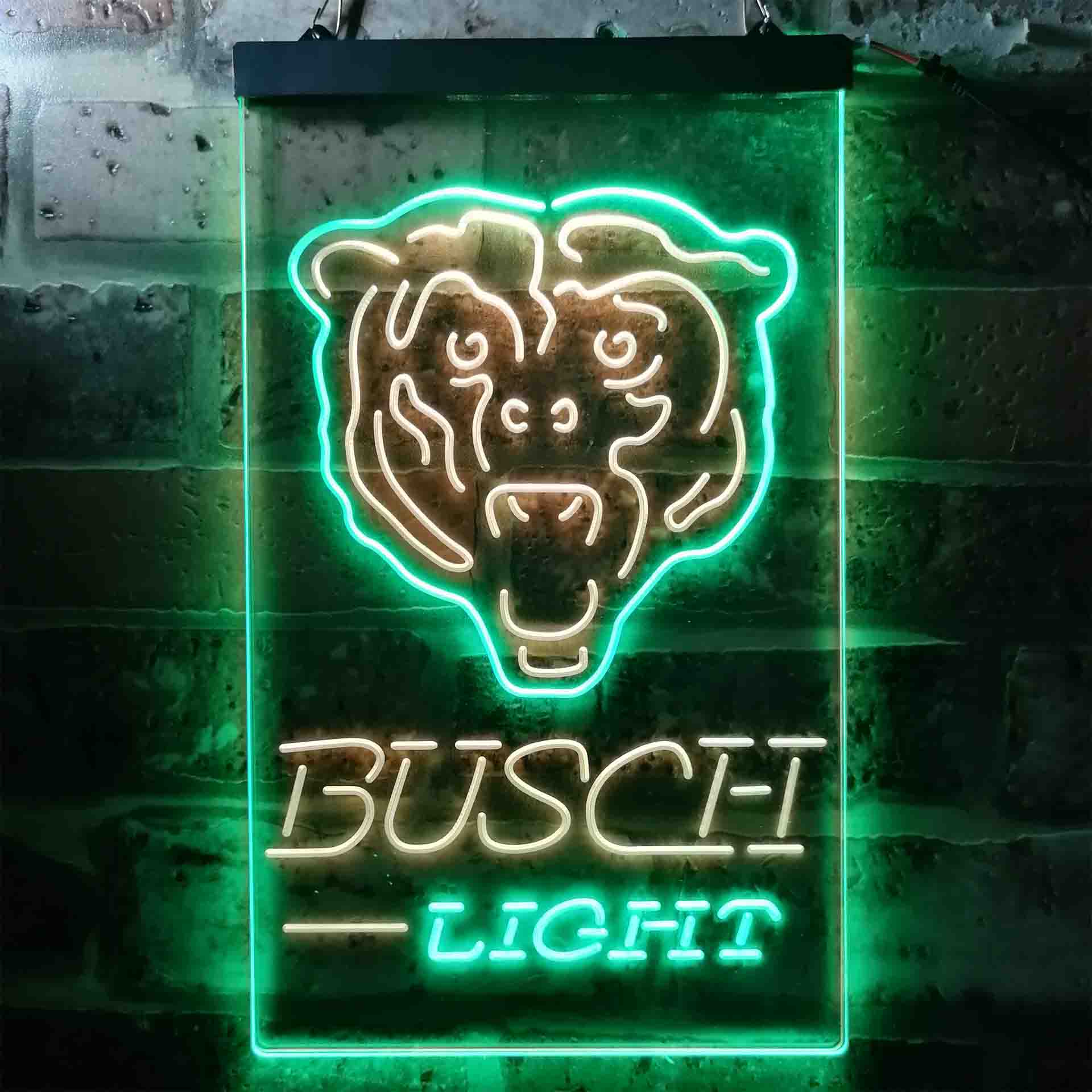 Busch Light Chicago Bears Neon-Like LED Light Sign