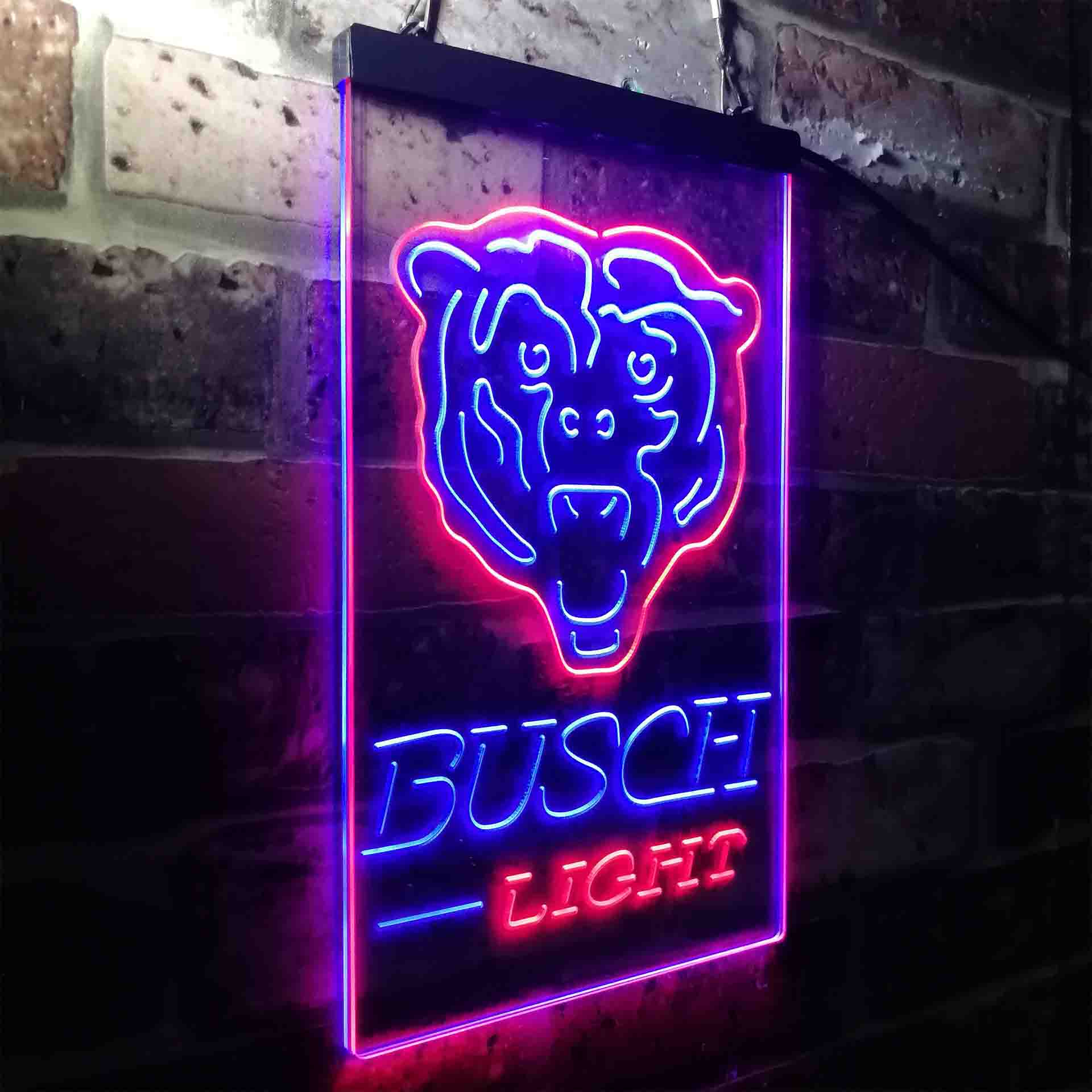 Busch Light Chicago Bears Neon-Like LED Light Sign