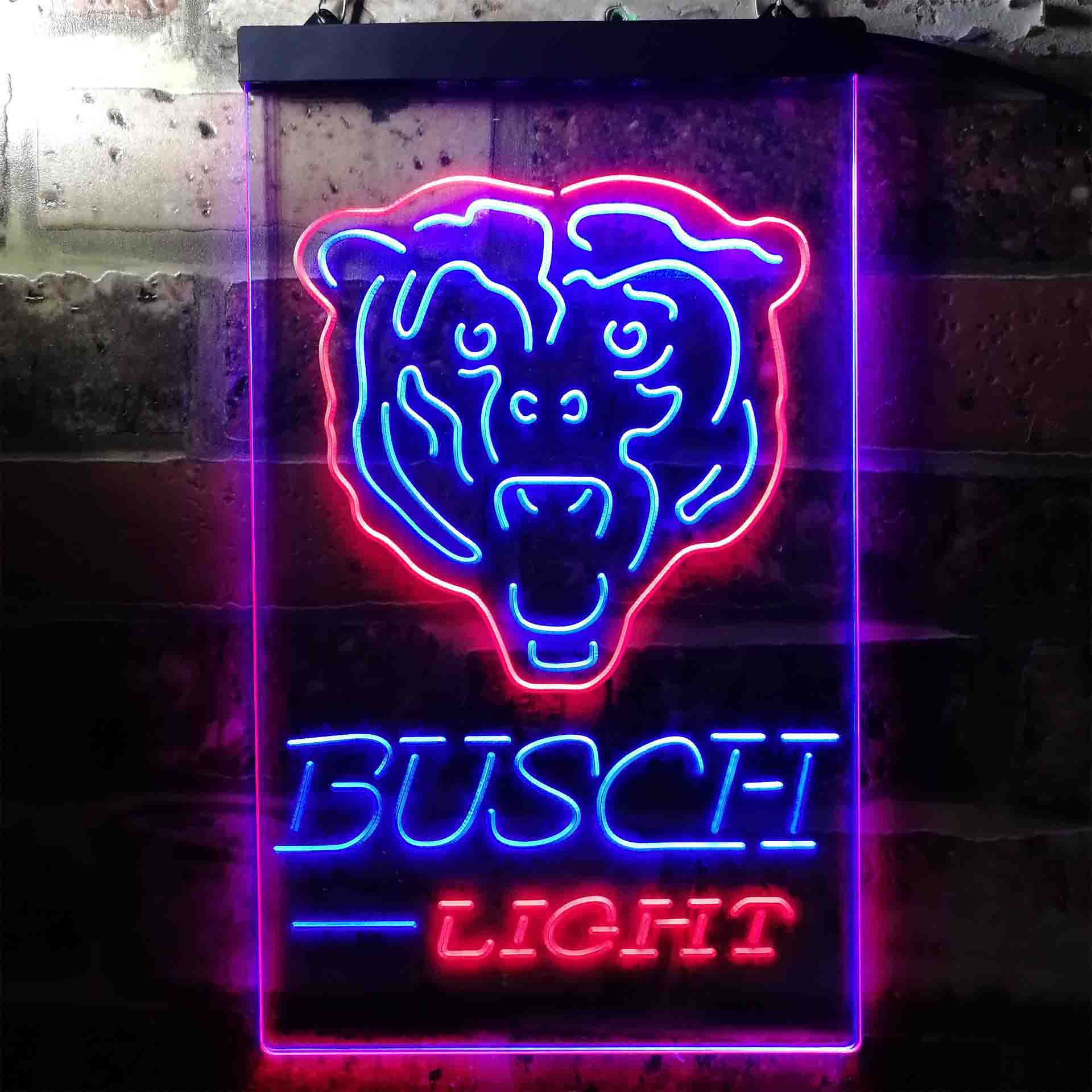 Busch Light Chicago Bears Neon-Like LED Light Sign