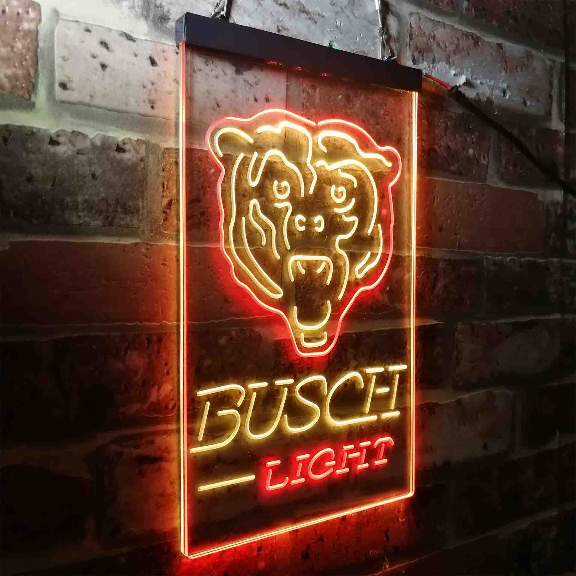 Busch Light Chicago Bears Neon-Like LED Light Sign