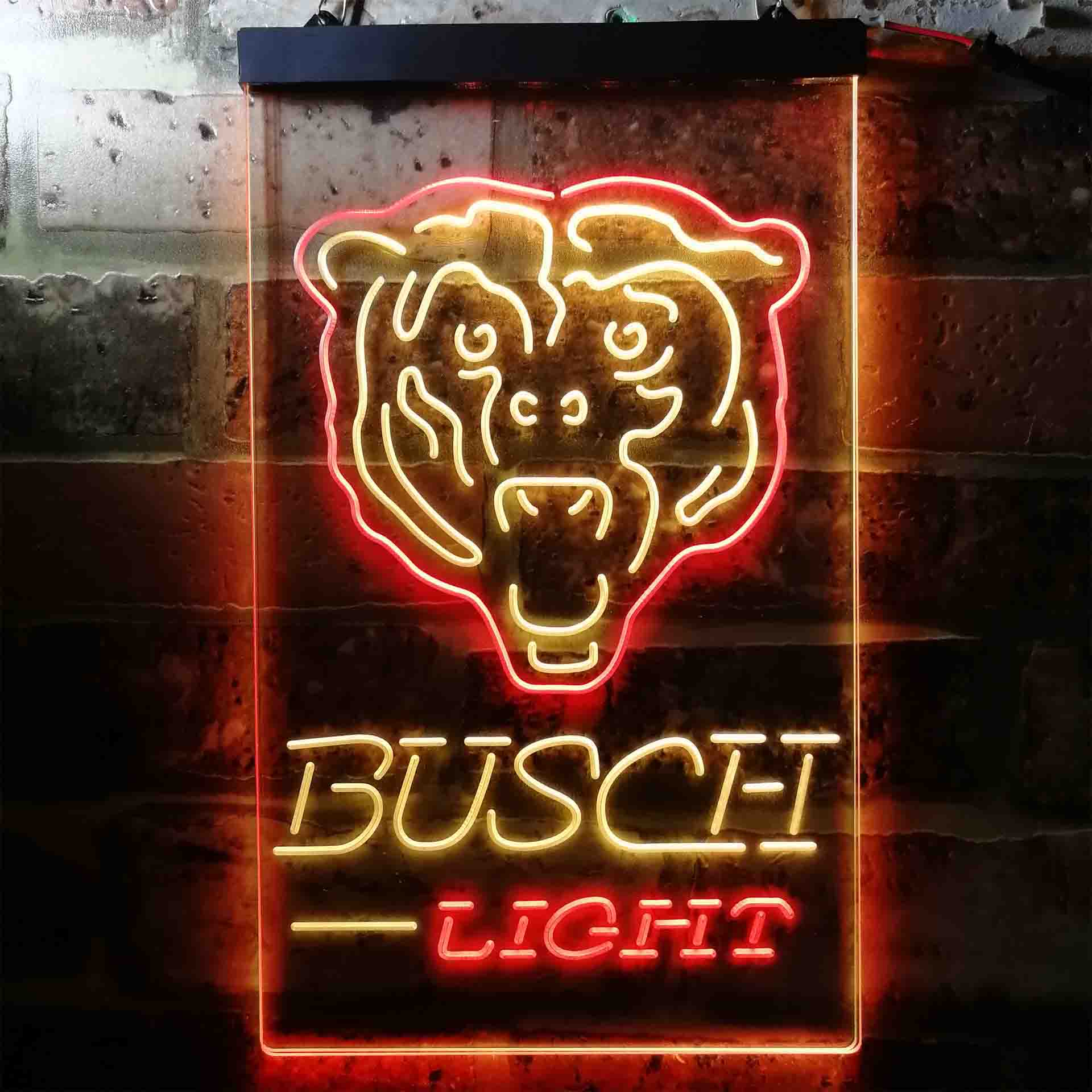 Busch Light Chicago Bears Neon-Like LED Light Sign