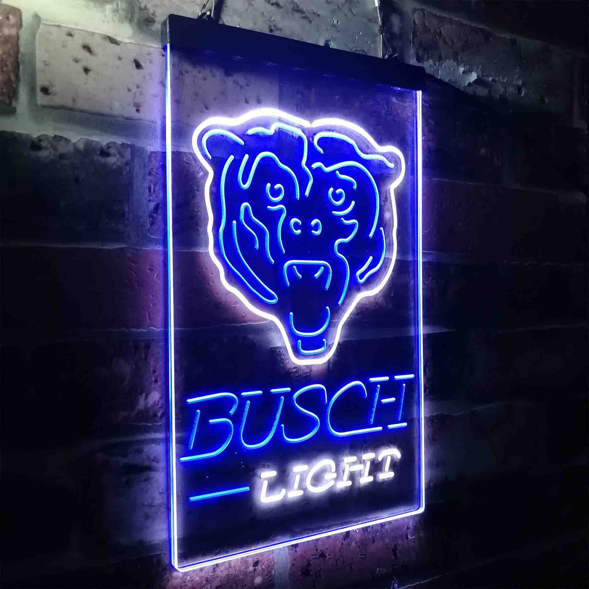 Busch Light Chicago Bears Neon-Like LED Light Sign