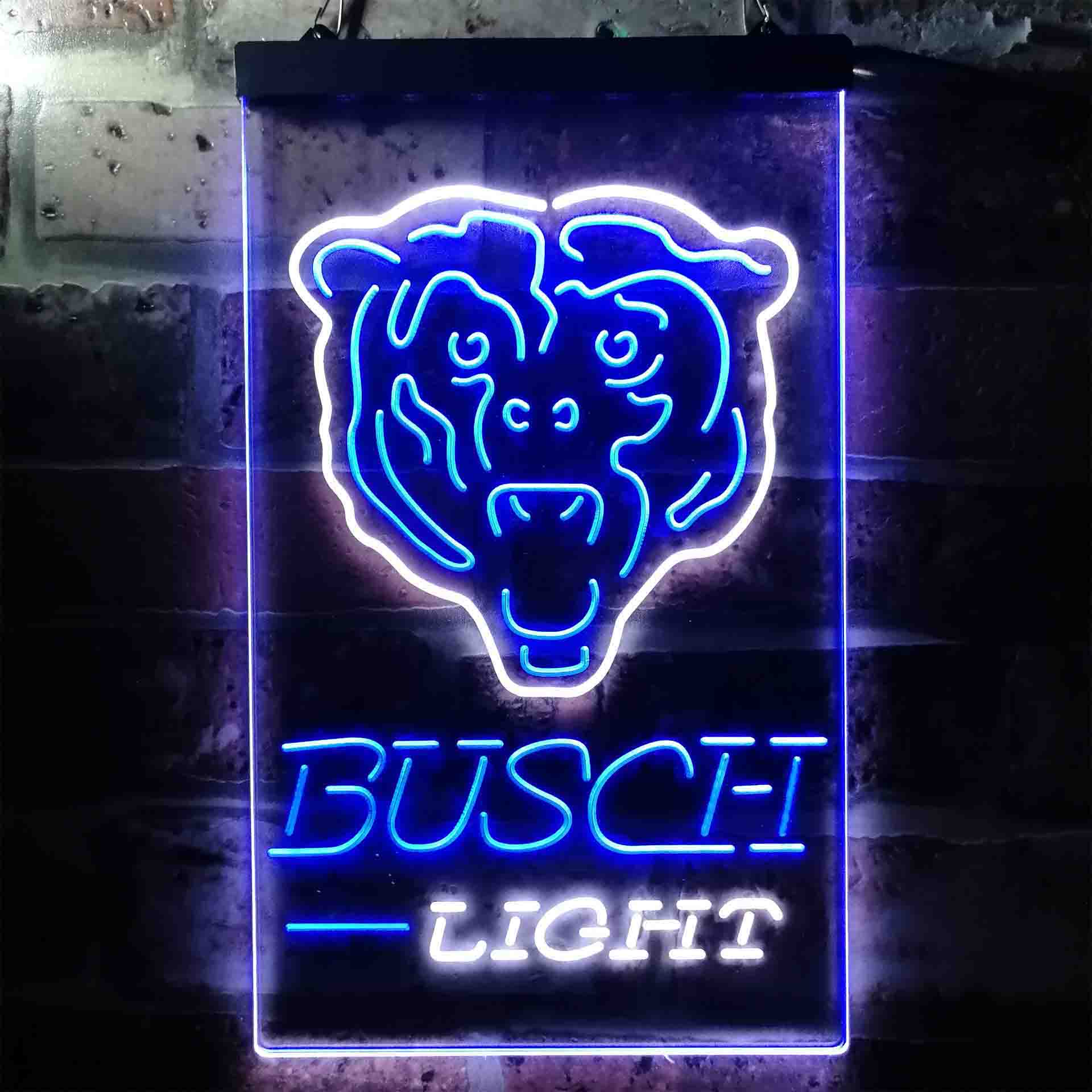 Busch Light Chicago Bears Neon-Like LED Light Sign