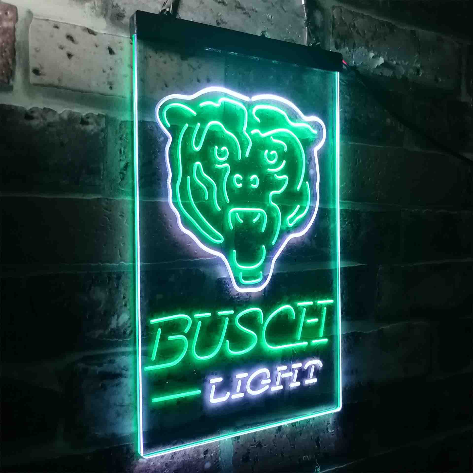 Busch Light Chicago Bears Neon-Like LED Light Sign