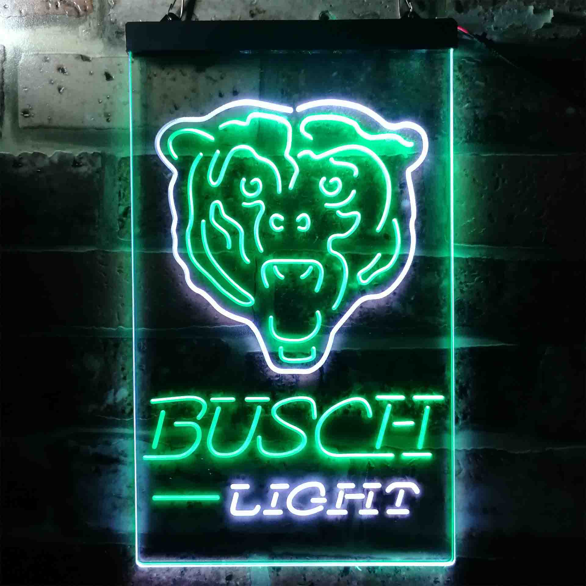 Busch Light Chicago Bears Neon-Like LED Light Sign