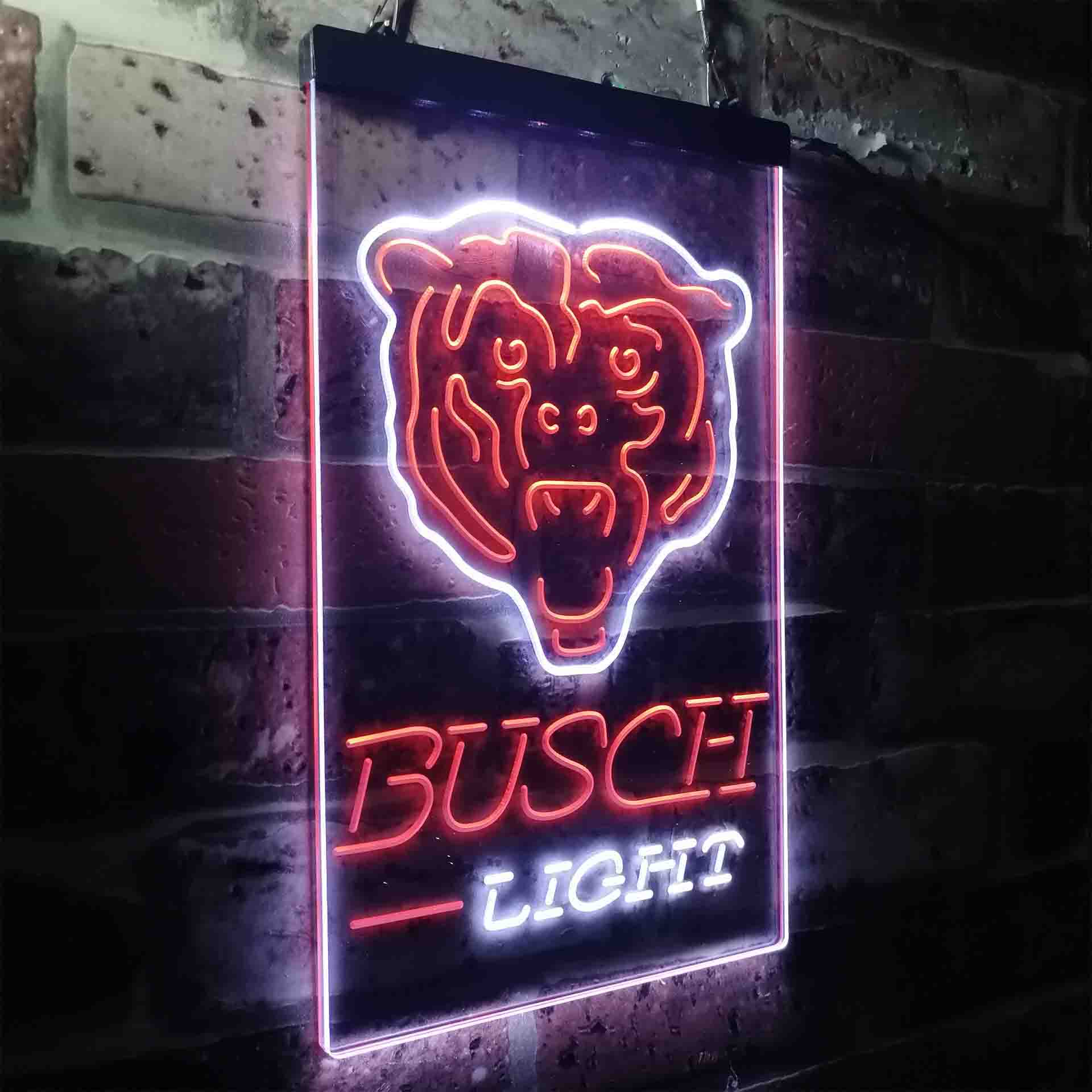 Busch Light Chicago Bears Neon-Like LED Light Sign