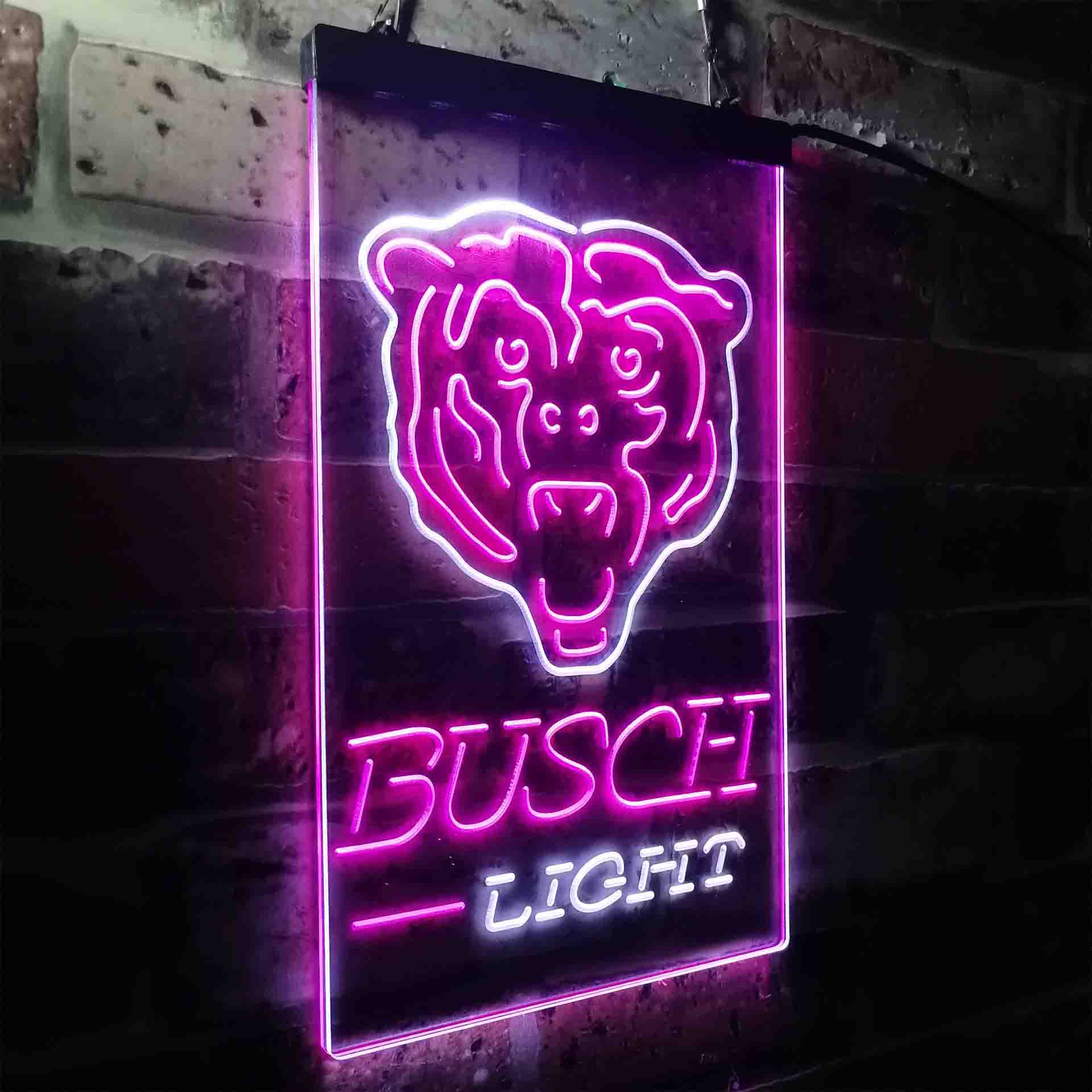 Busch Light Chicago Bears Neon-Like LED Light Sign