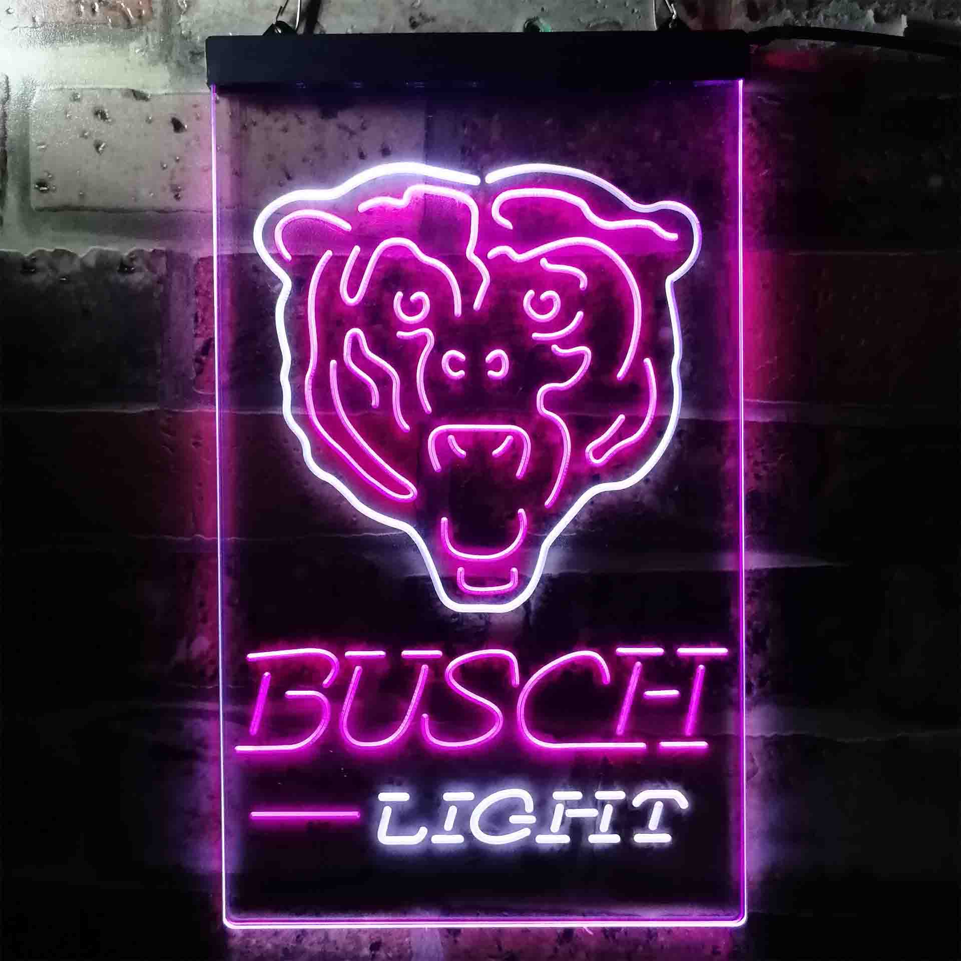 Busch Light Chicago Bears Neon-Like LED Light Sign