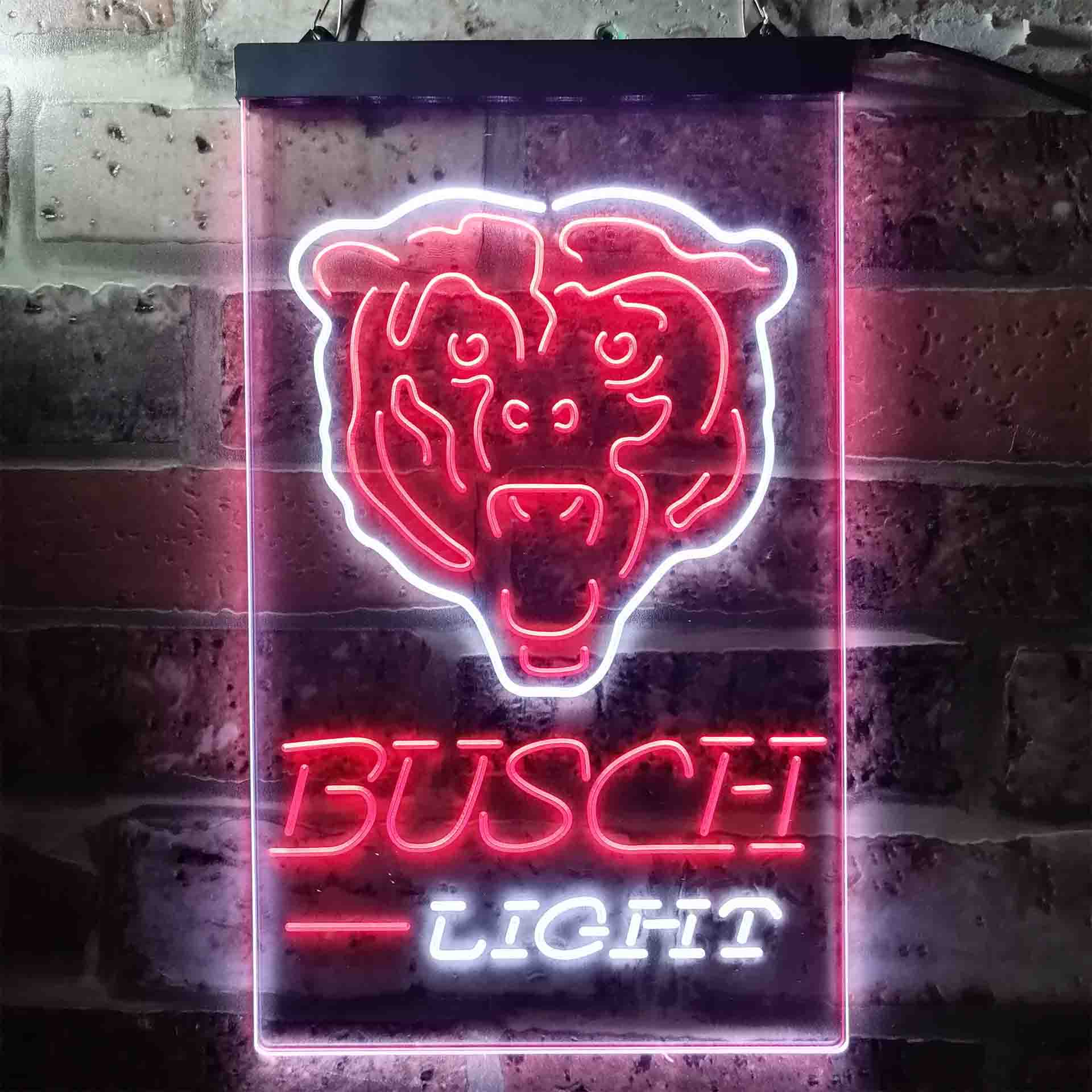 Busch Light Chicago Bears Neon-Like LED Light Sign