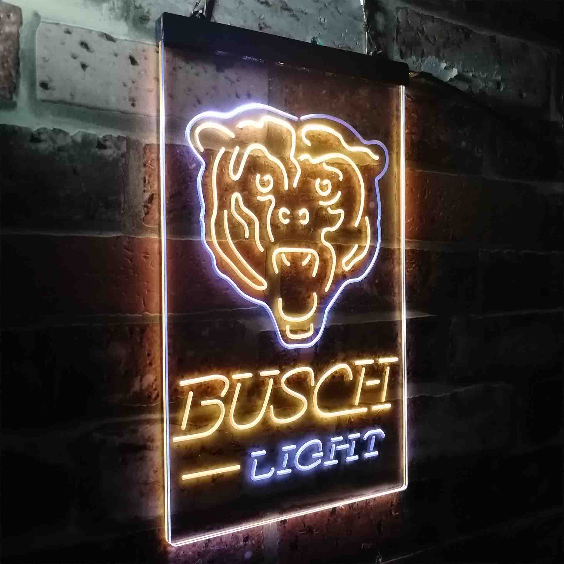 Busch Light Chicago Bears Neon-Like LED Light Sign