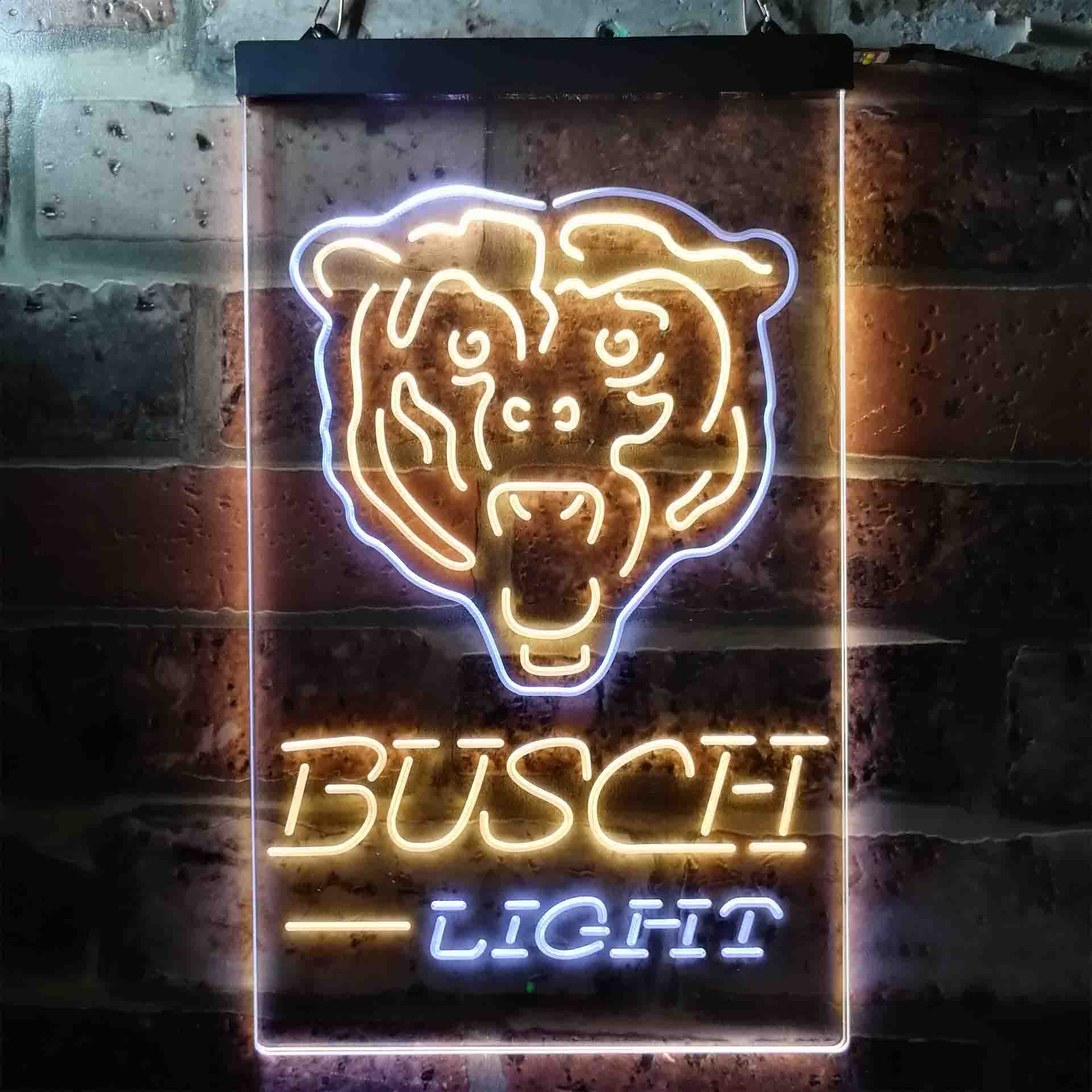 Busch Light Chicago Bears Neon-Like LED Light Sign