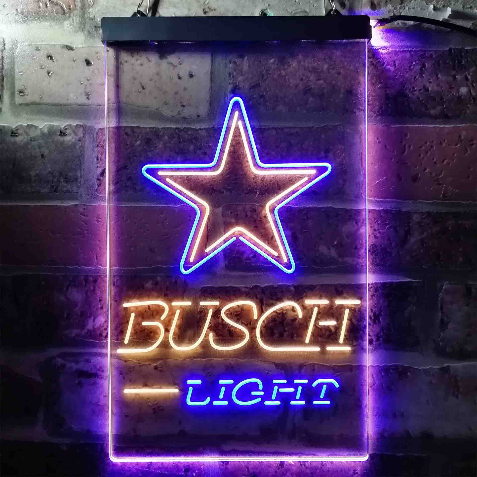 Busch Light Dallas Cowboys Neon-Like LED Light Sign