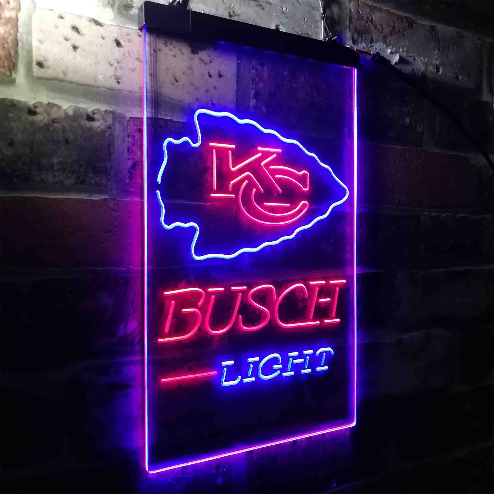 Kansas City Chiefs Busch Light Neon-Like Led Light Sign