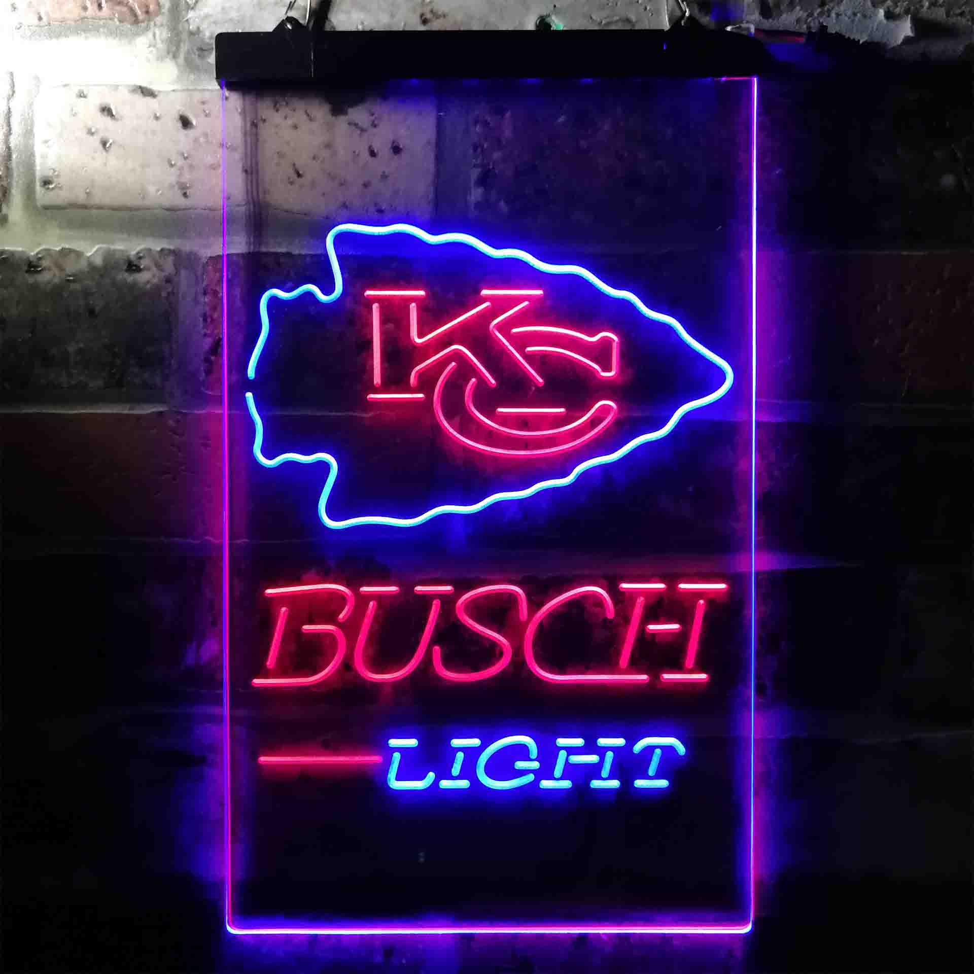 Kansas City Chiefs Busch Light Neon-Like Led Light Sign