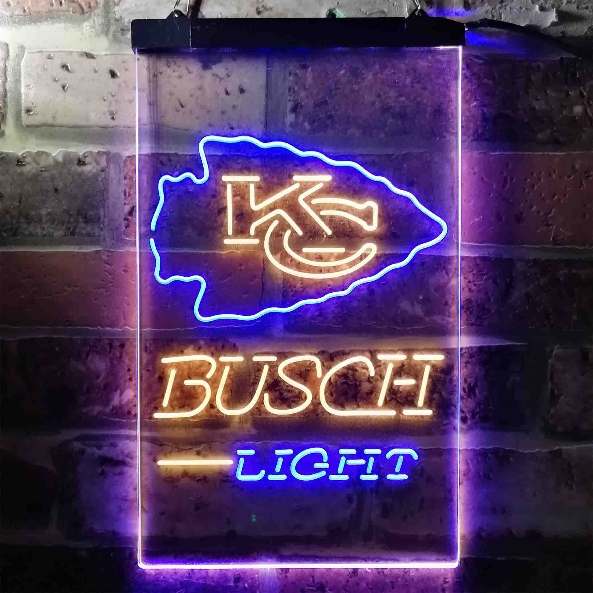 Kansas City Chiefs Busch Light Neon-Like Led Light Sign