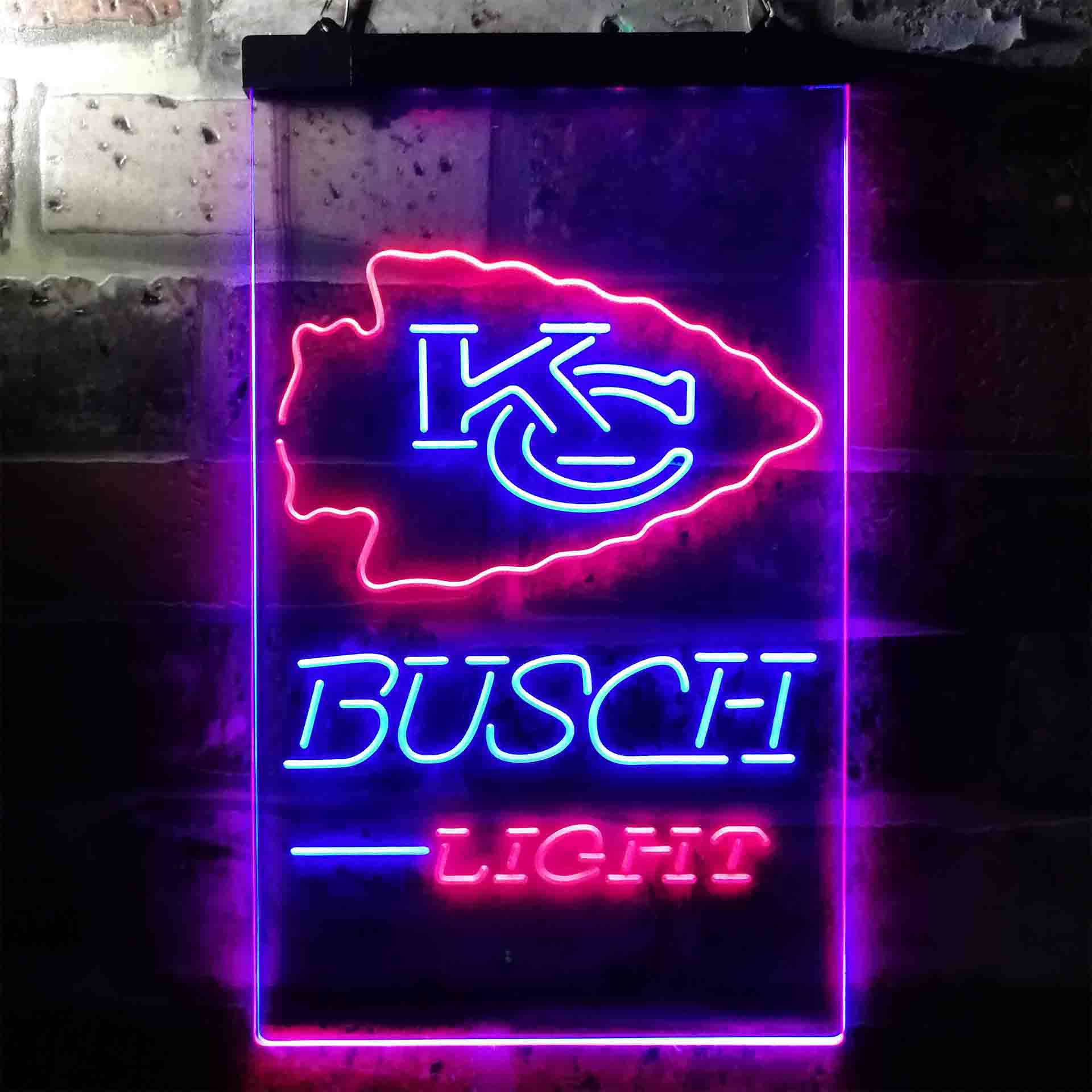 Kansas City Chiefs Busch Light Neon-Like Led Light Sign