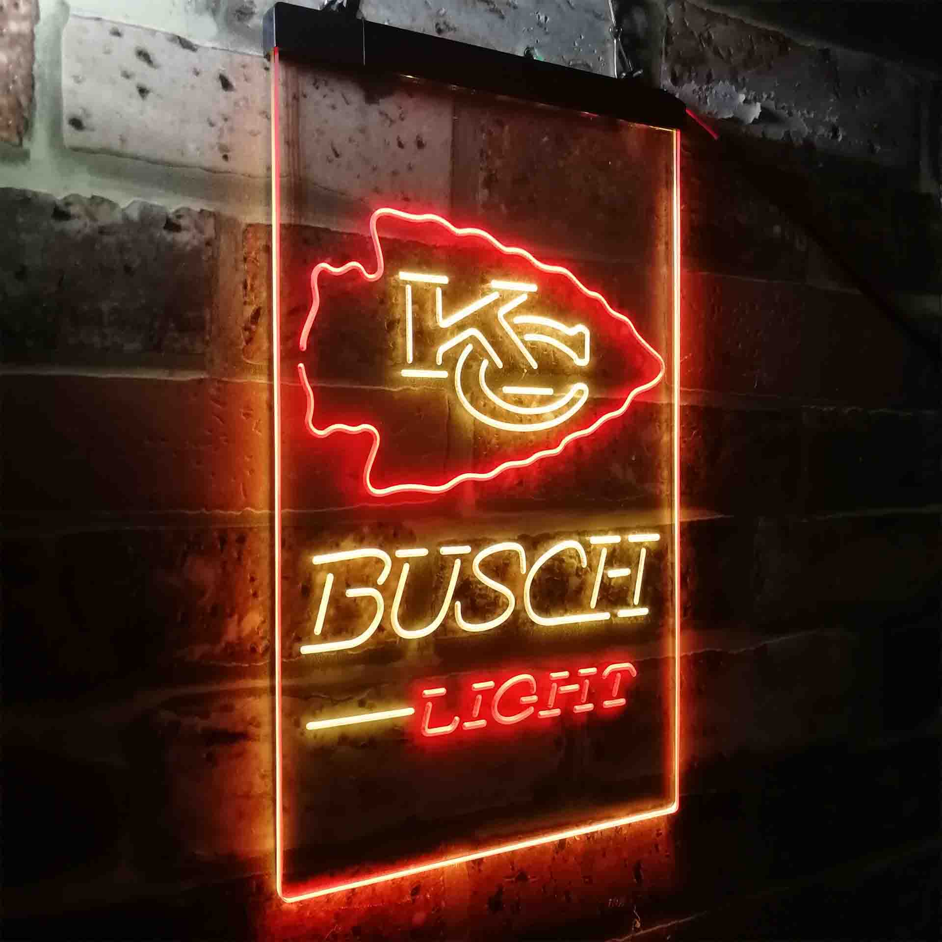 Kansas City Chiefs Busch Light Neon-Like Led Light Sign