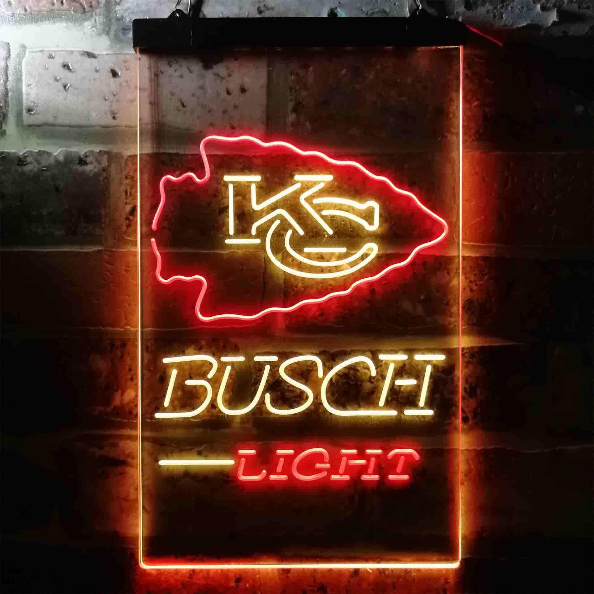 Kansas City Chiefs Busch Light Neon-Like Led Light Sign