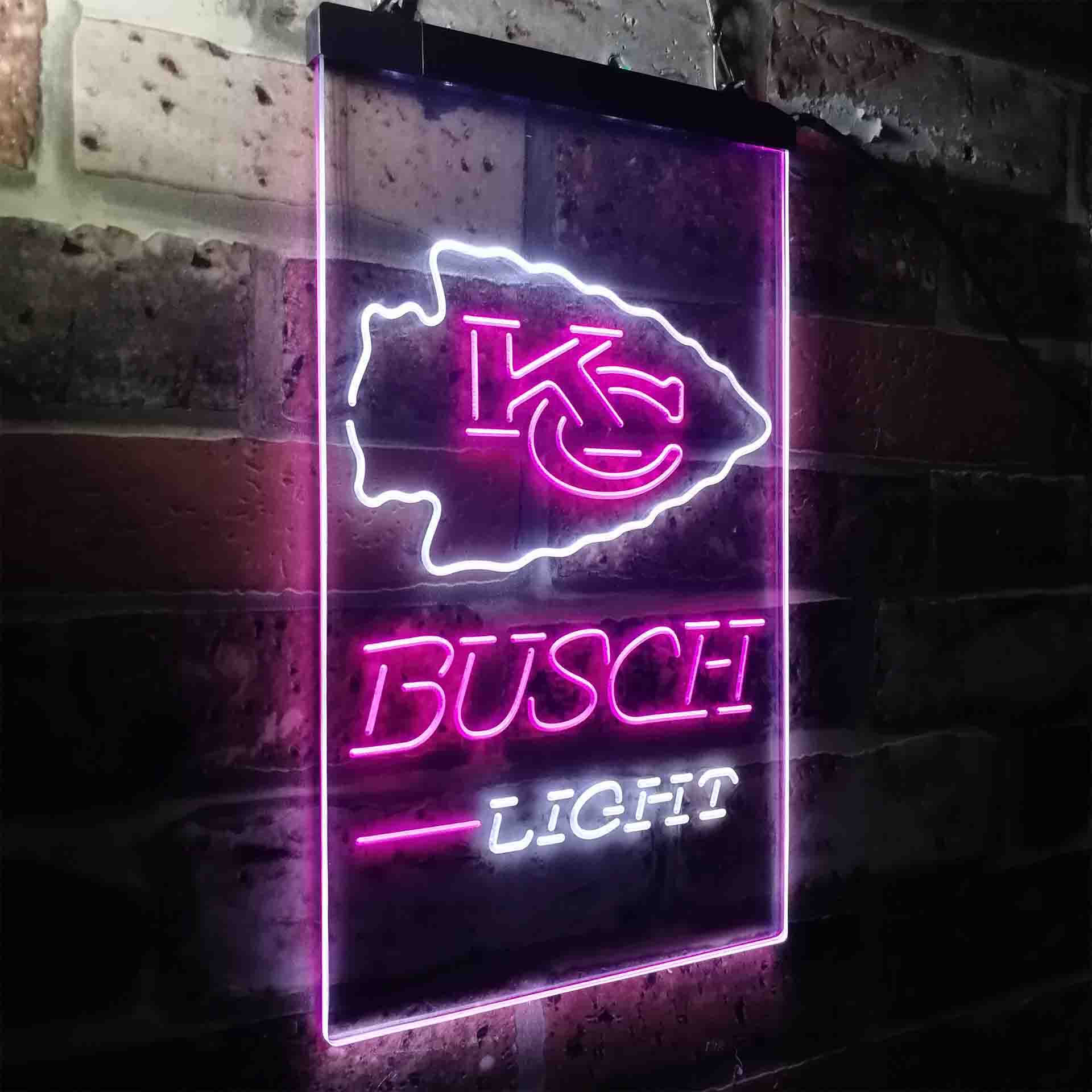 Kansas City Chiefs Busch Light Neon-Like Led Light Sign