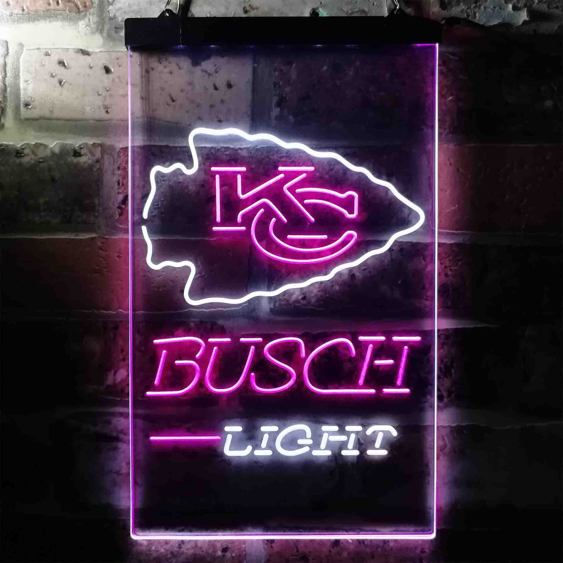 Kansas City Chiefs Busch Light Neon-Like Led Light Sign