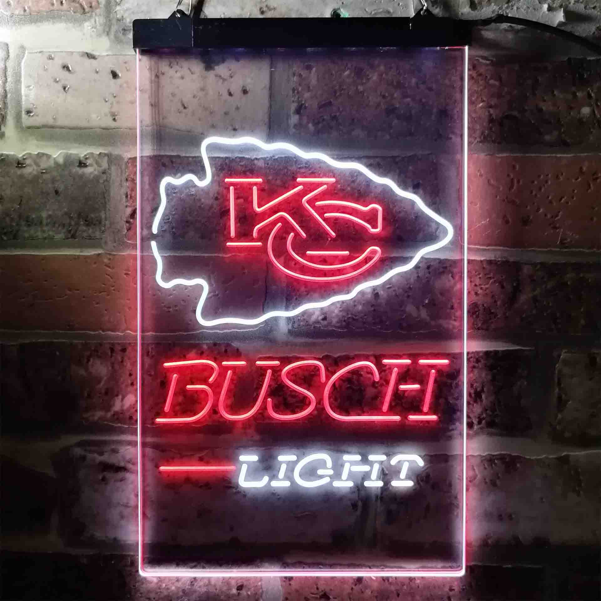 Kansas City Chiefs Busch Light Neon-Like Led Light Sign