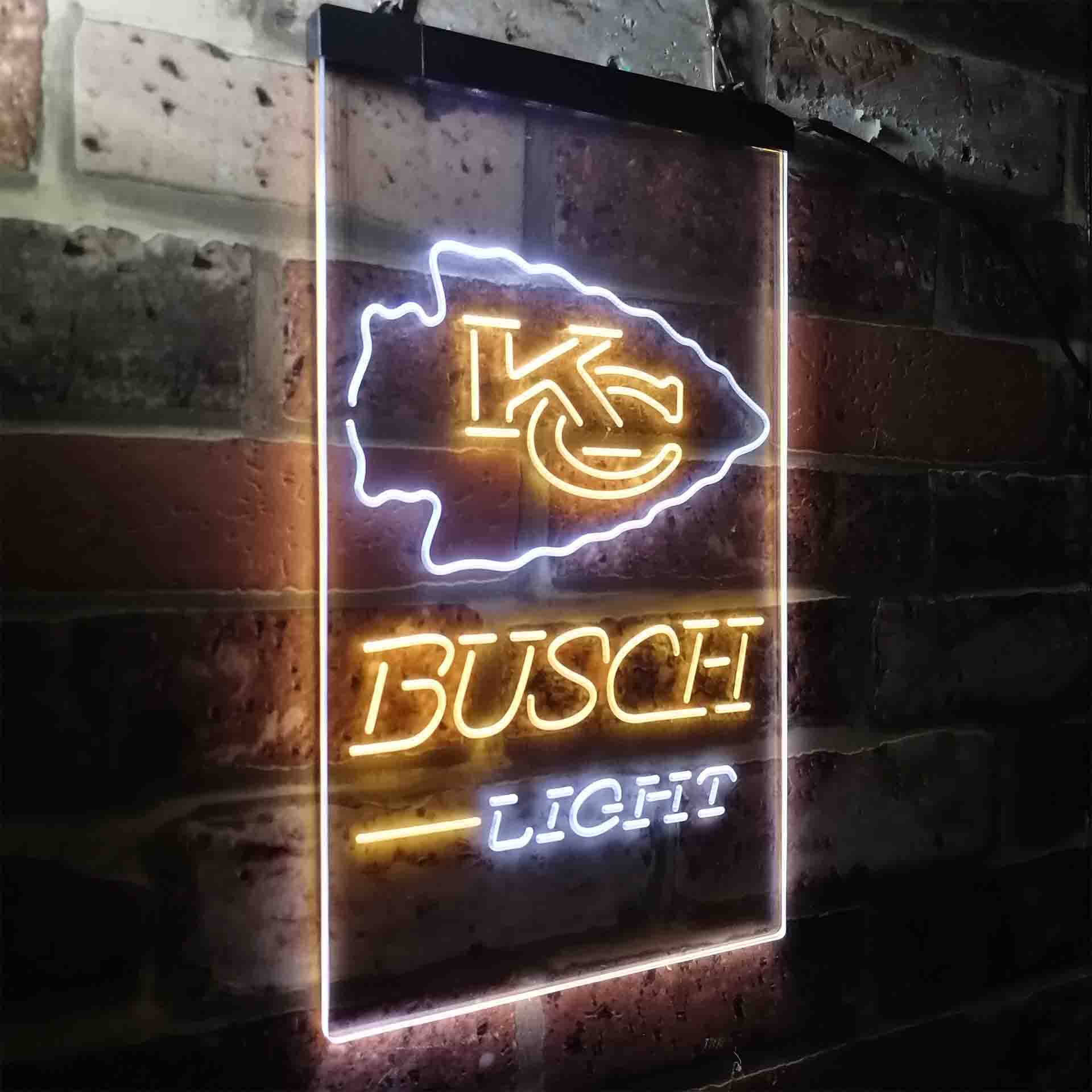 Kansas City Chiefs Busch Light Neon-Like Led Light Sign