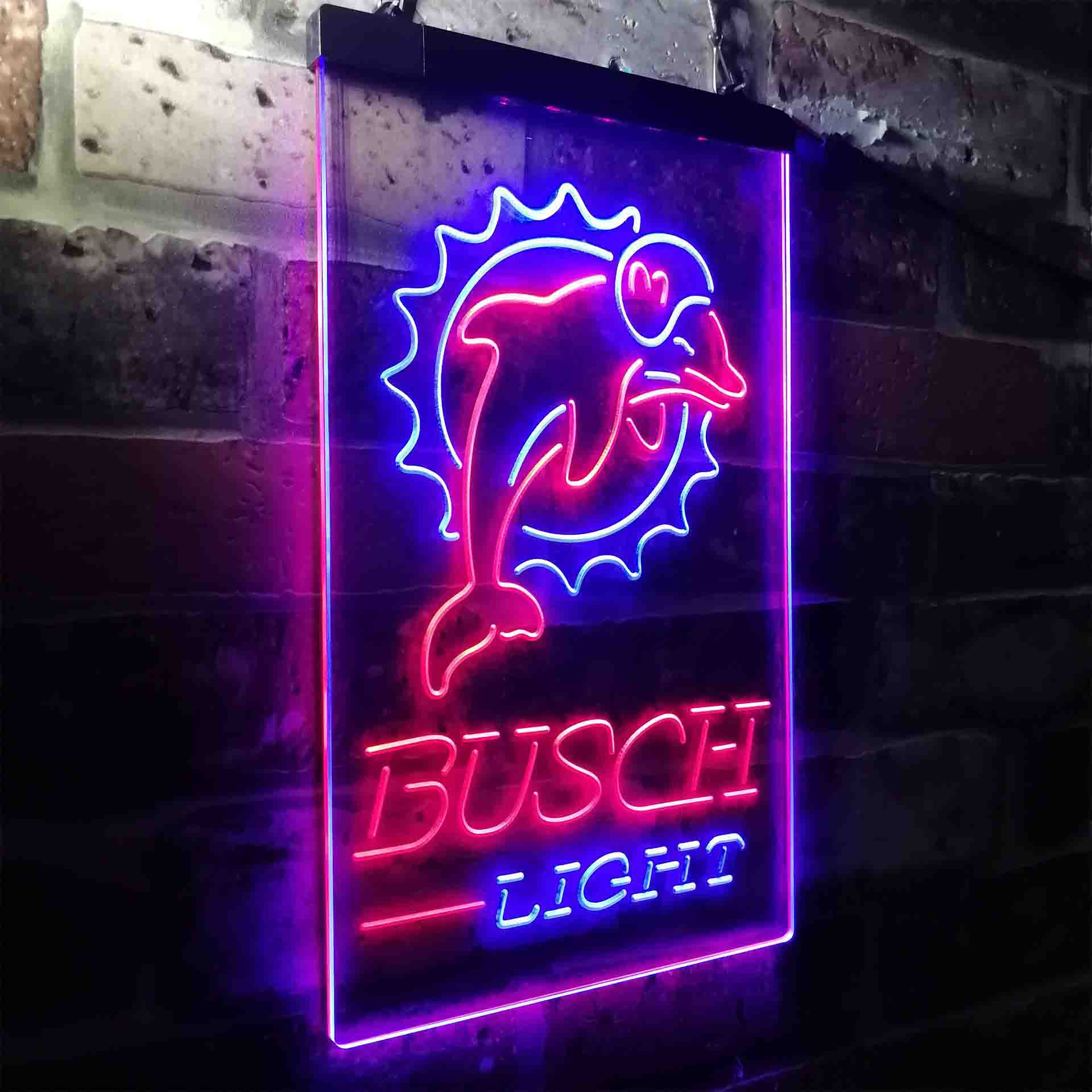 Busch Light Miami Dolphins Neon-Like Led Light Sign