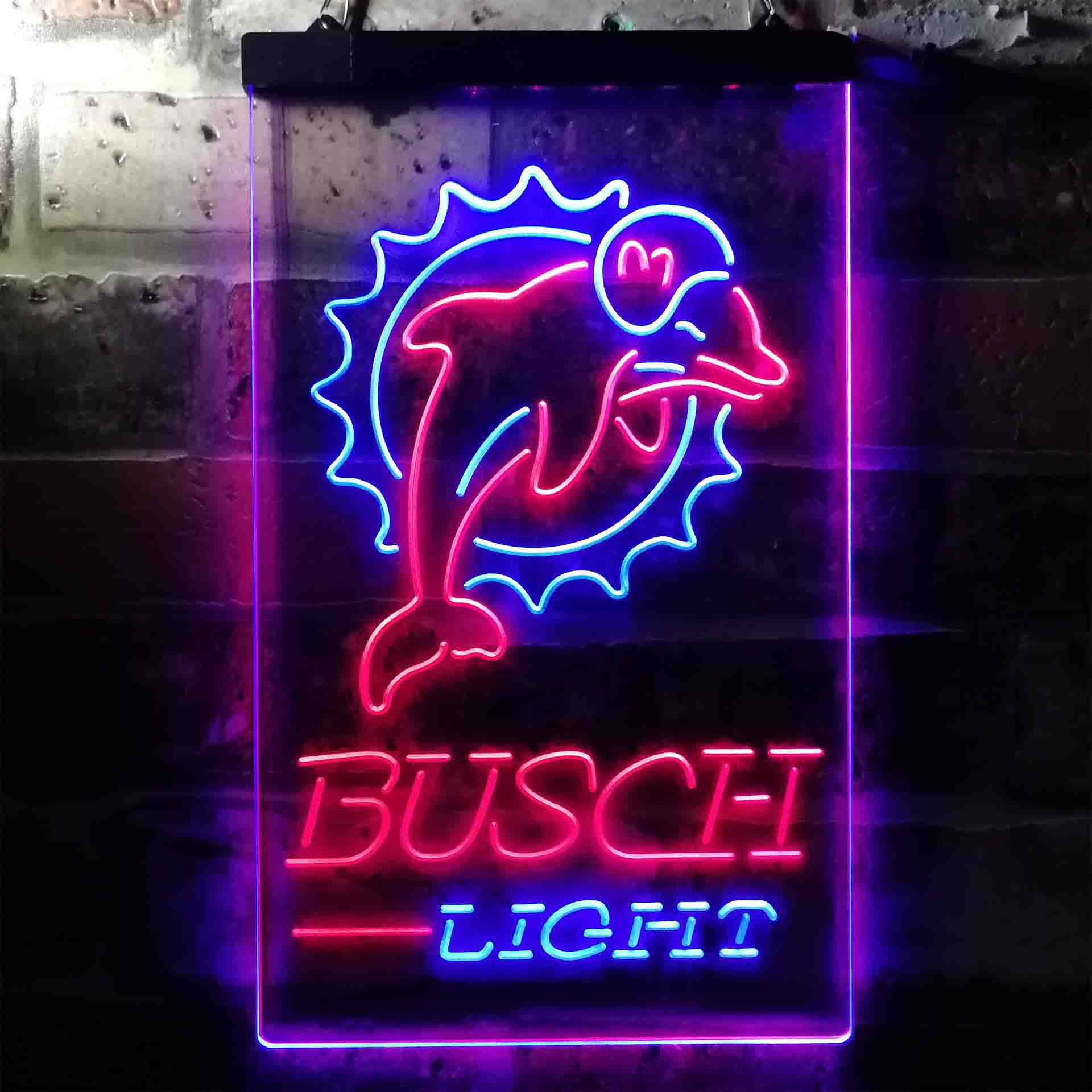 Busch Light Miami Dolphins Neon-Like LED Sign