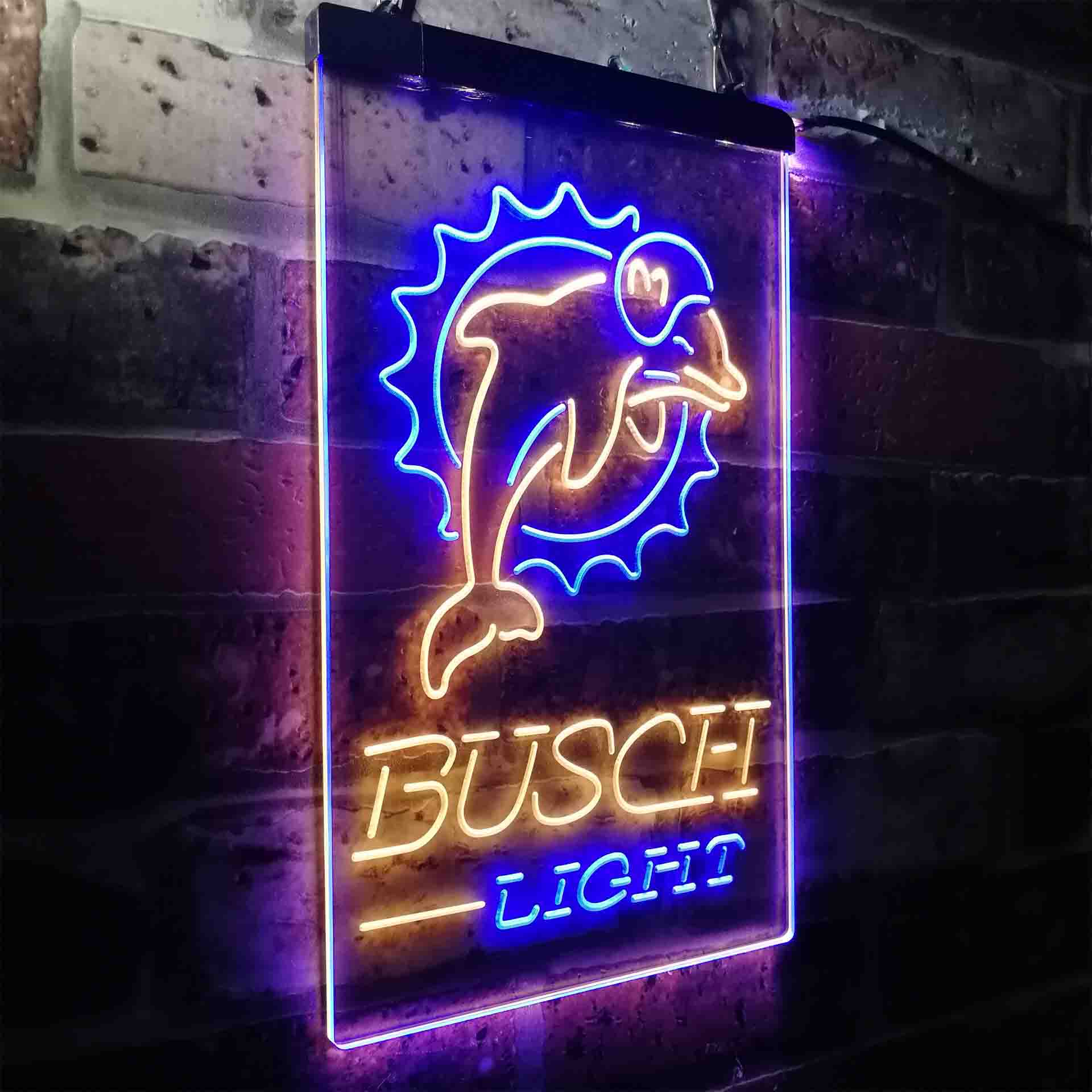 Busch Light Miami Dolphins Neon-Like Led Light Sign