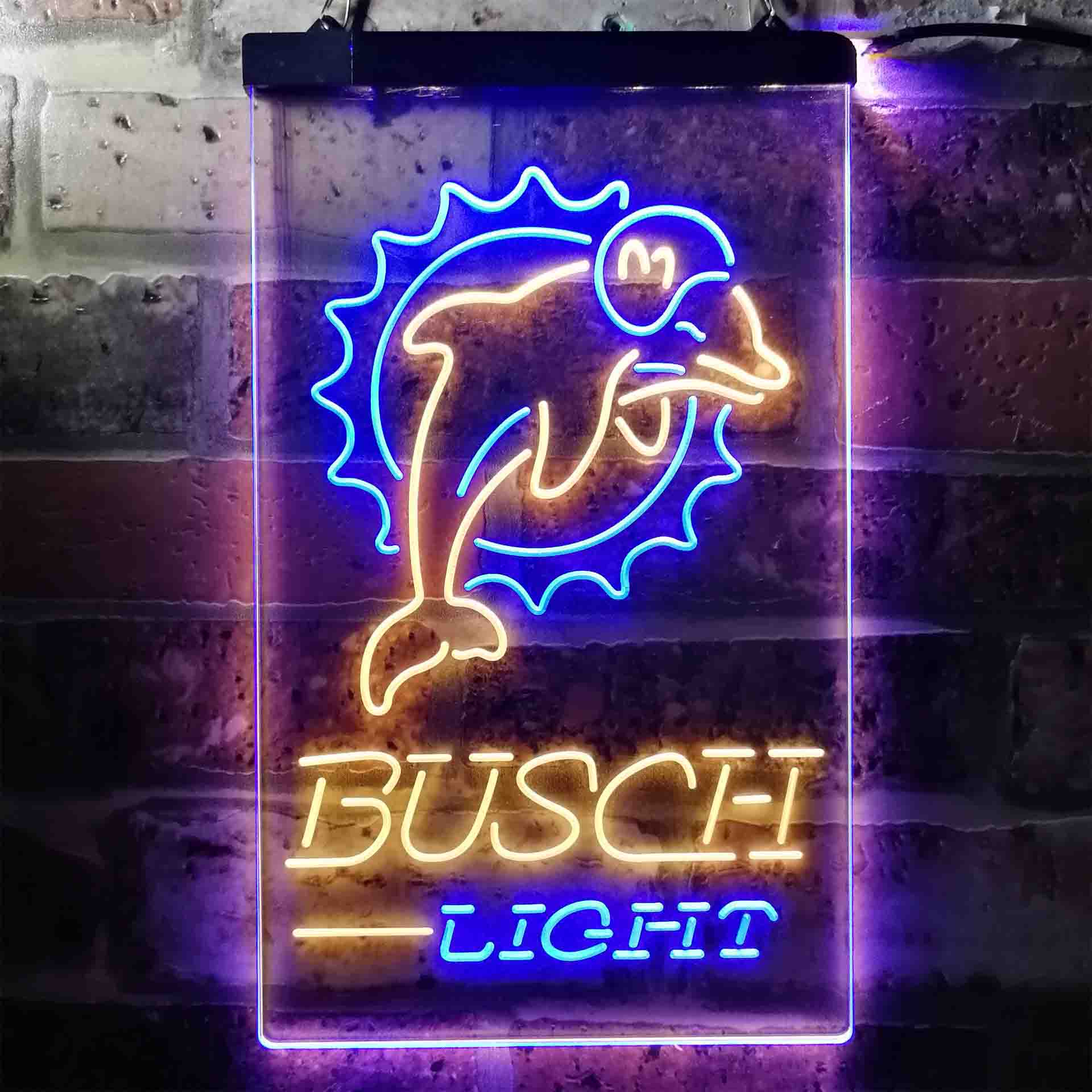 Busch Light Miami Dolphins Neon-Like Led Light Sign