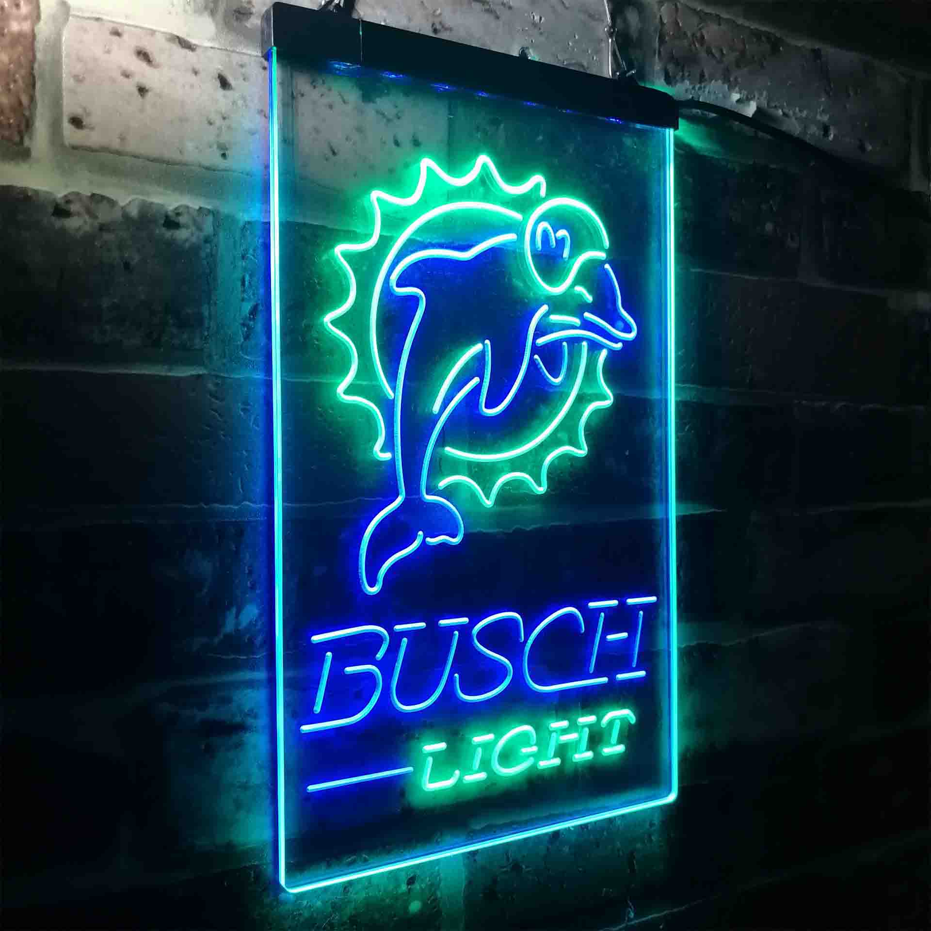 Busch Light Miami Dolphins Neon-Like Led Light Sign