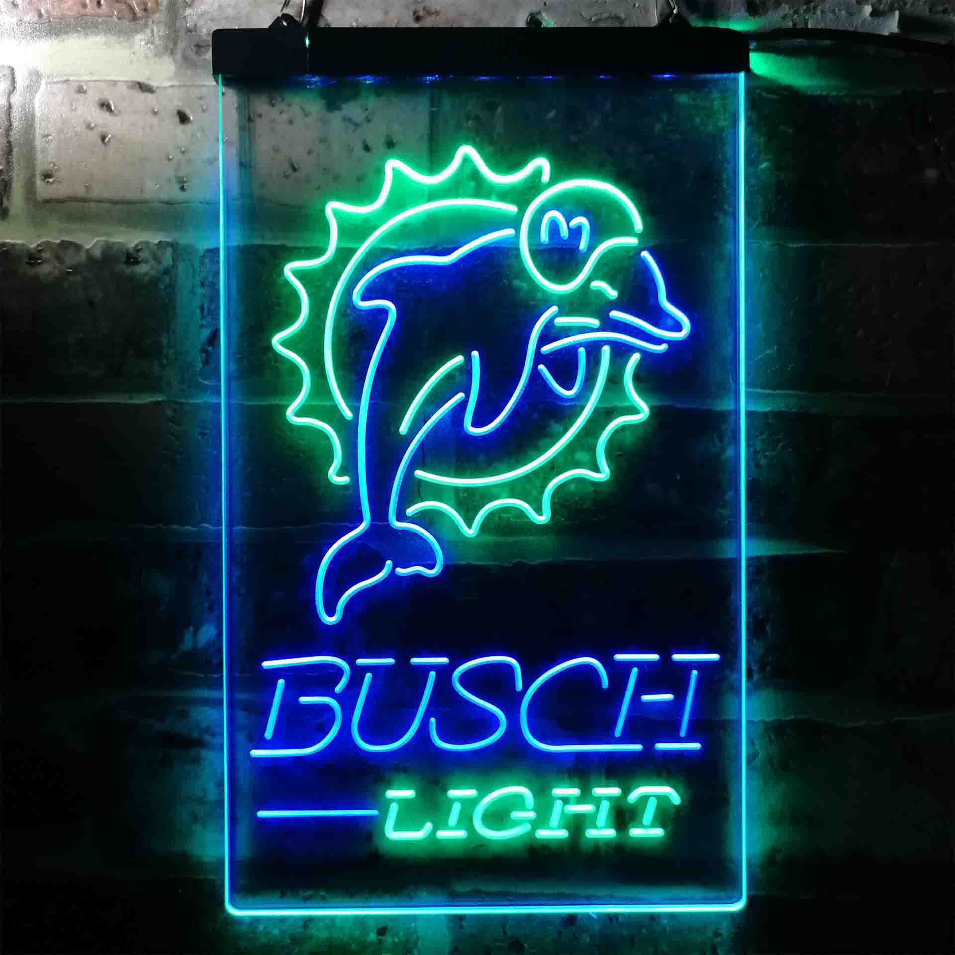 Busch Light Miami Dolphins Neon-Like Led Light Sign