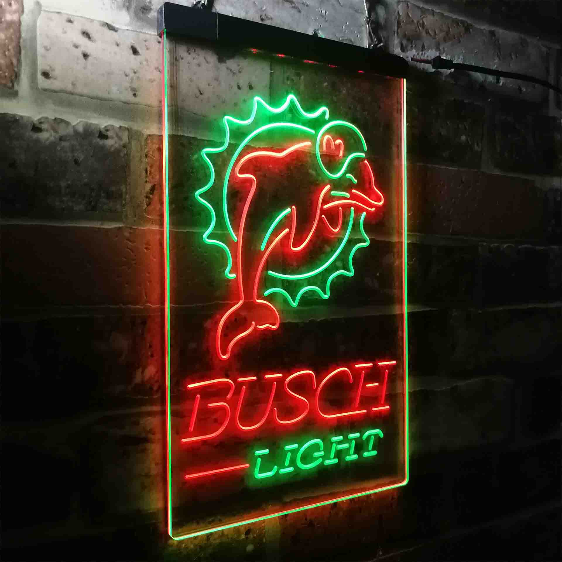 Busch Light Miami Dolphins Neon-Like Led Light Sign