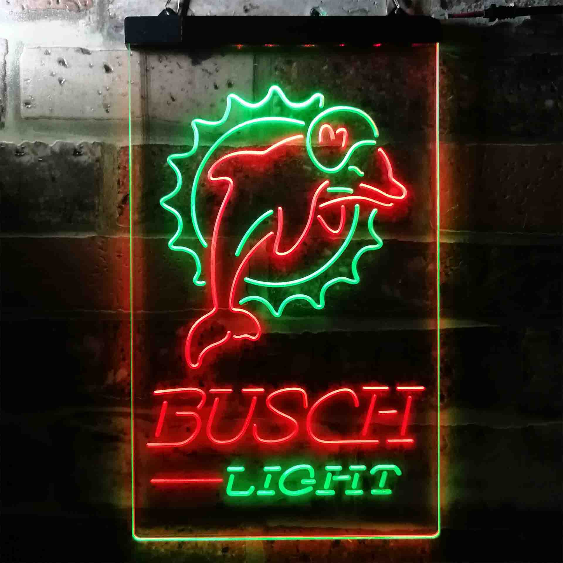 Busch Light Miami Dolphins Neon-Like Led Light Sign