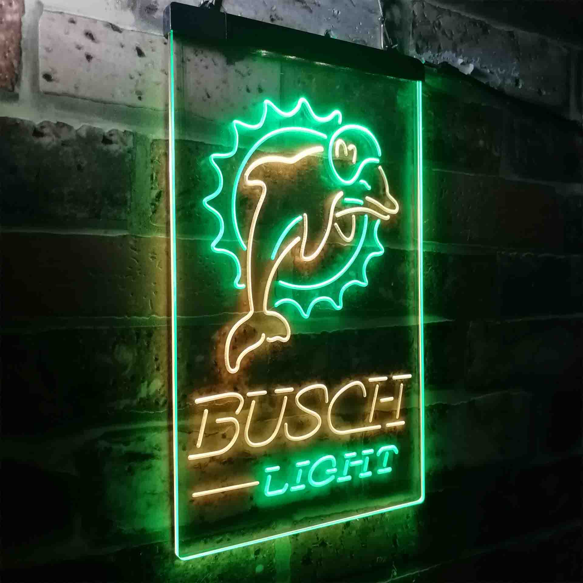 Busch Light Miami Dolphins Neon-Like Led Light Sign