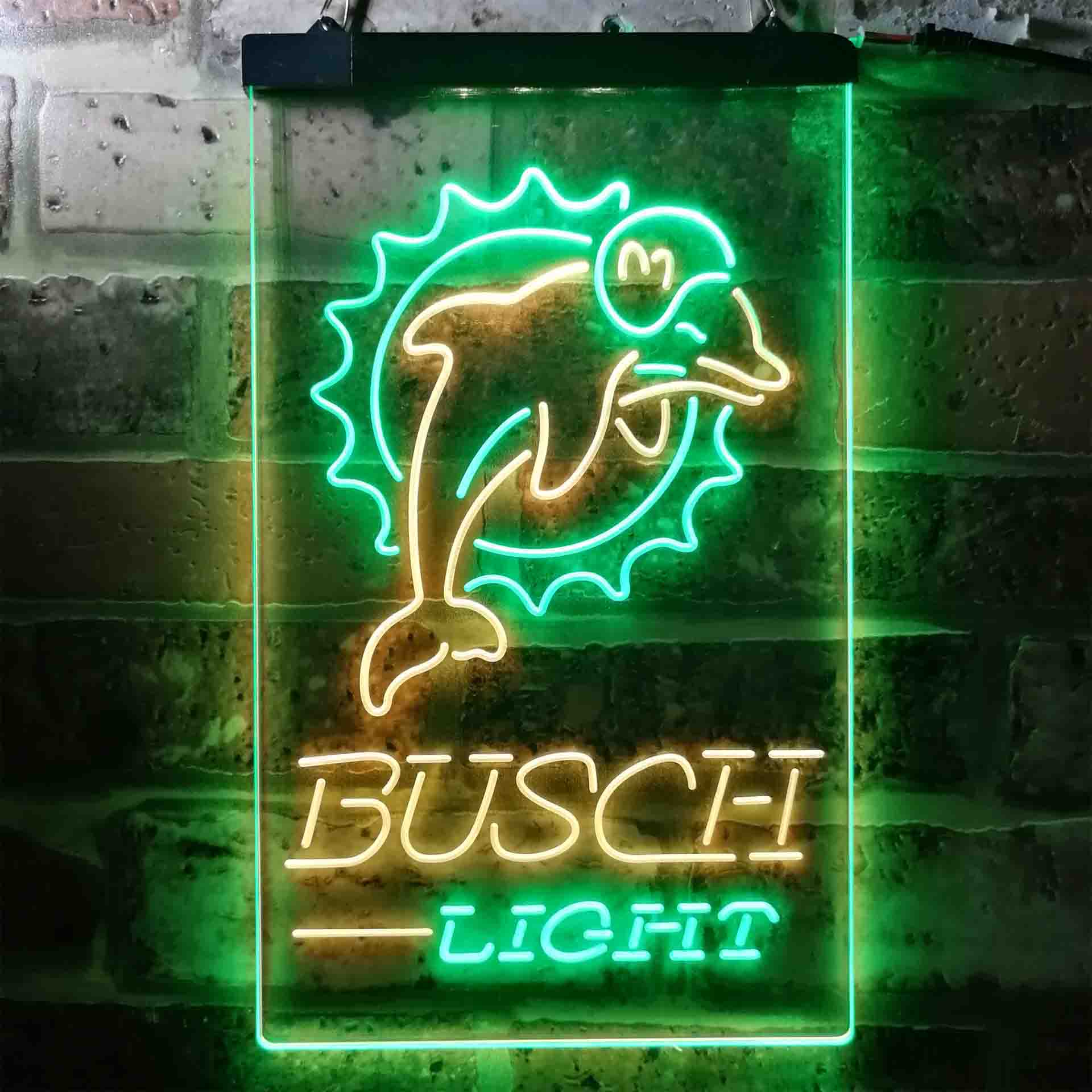 Busch Light Miami Dolphins Neon-Like Led Light Sign