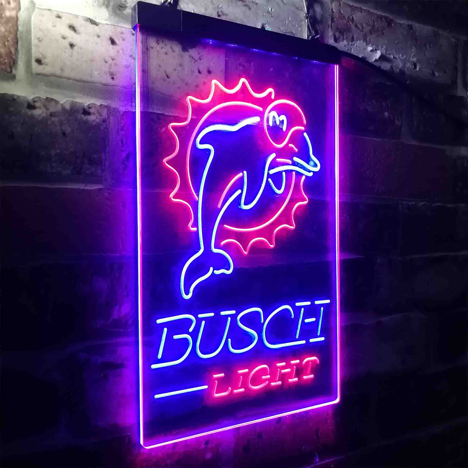 Busch Light Miami Dolphins Neon-Like Led Light Sign