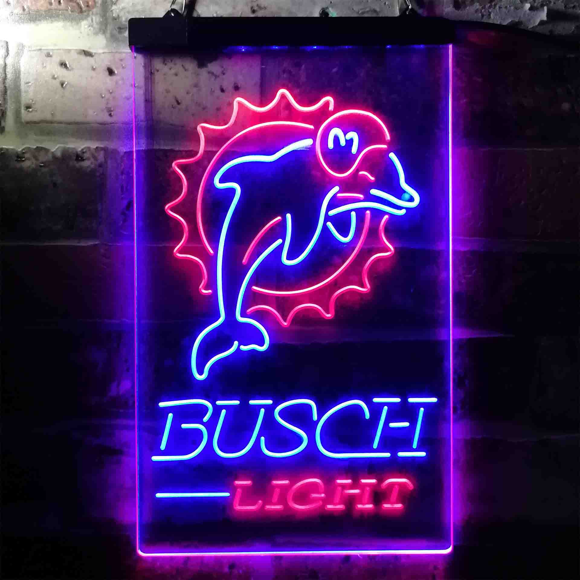 Busch Light Miami Dolphins Neon-Like Led Light Sign