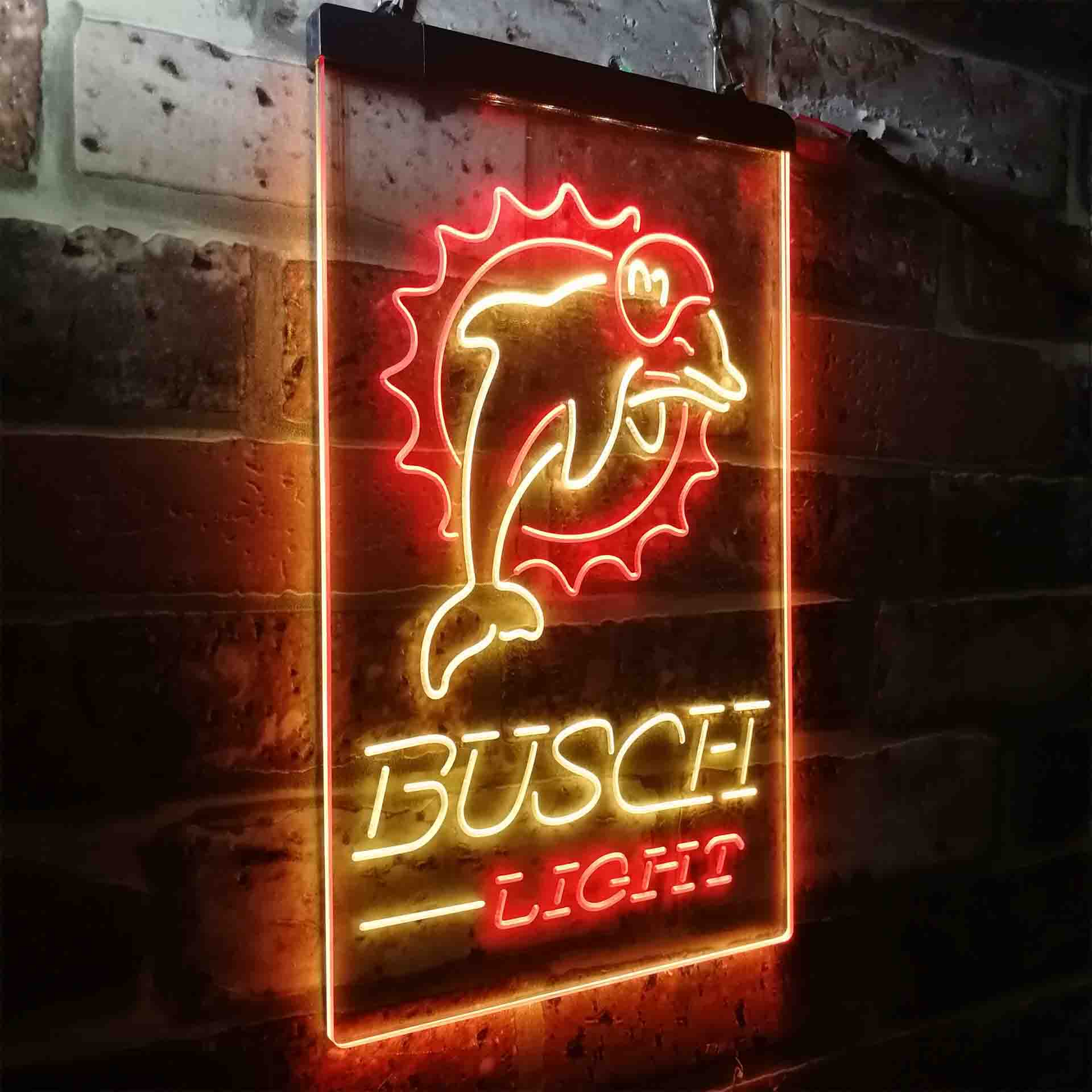 Busch Light Miami Dolphins Neon-Like Led Light Sign