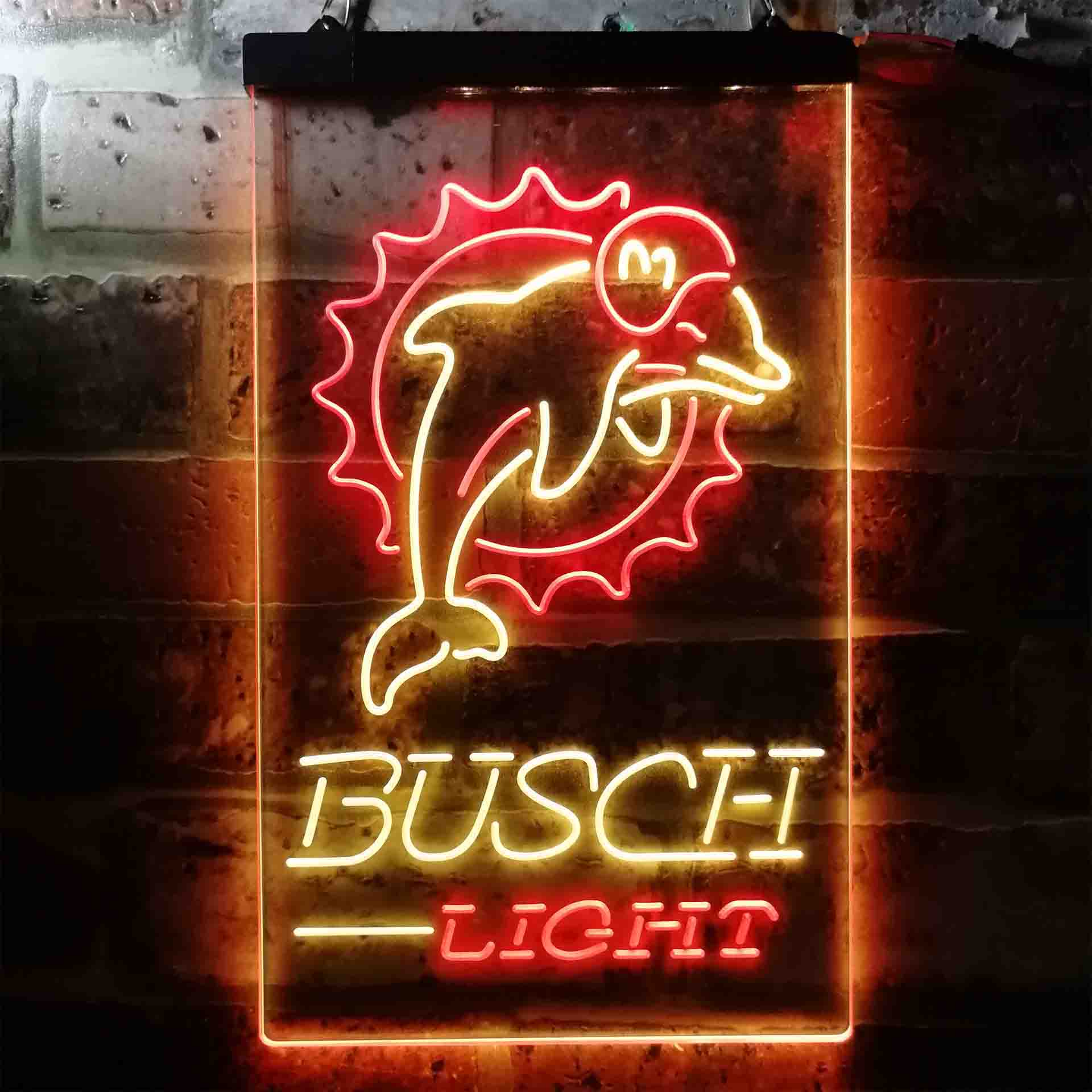 Busch Light Miami Dolphins Neon-Like Led Light Sign